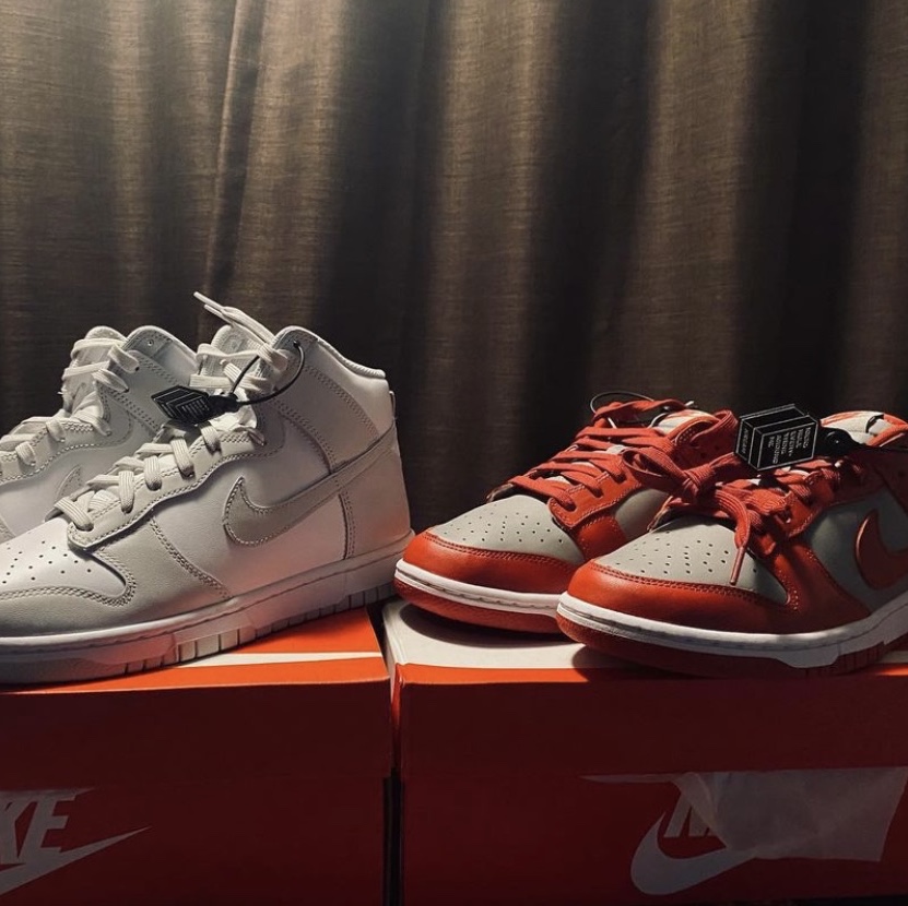Nike Dunk High Retro Vast Grey, Nike Dunk Low Retro Medium Grey 착용 스타일