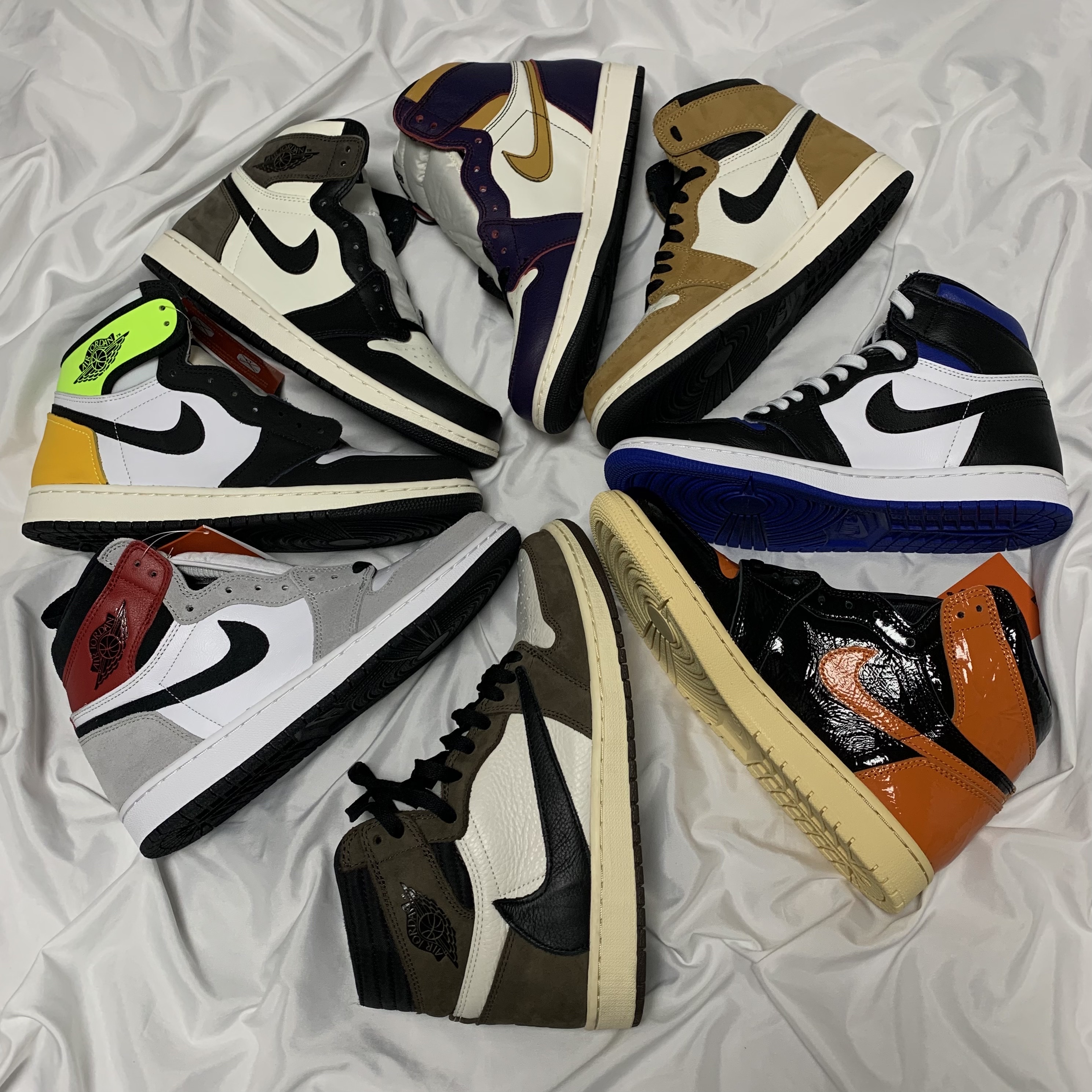 Jordan 1 x Travis Scott Retro High OG SP Mocha, Jordan 1 Retro High Shattered Backboard 3.0 착용 스타일