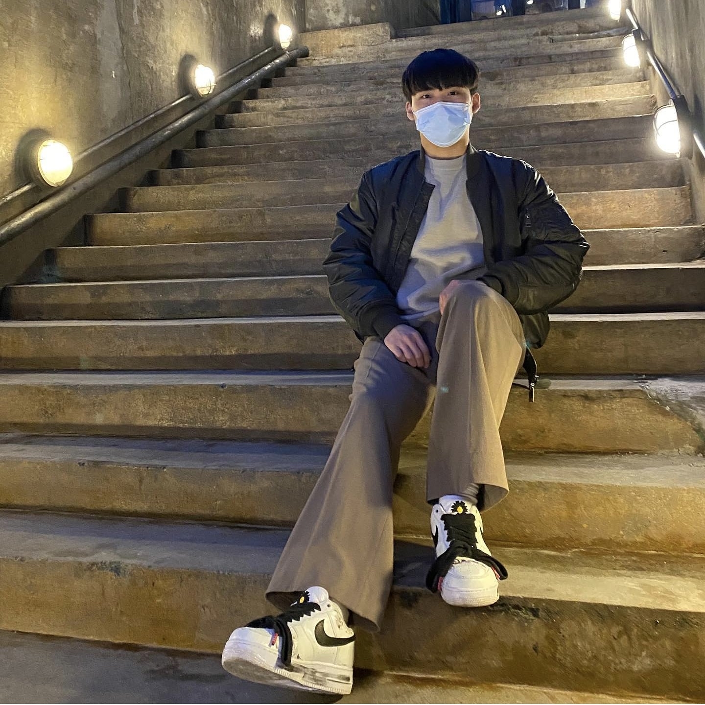 Nike x Peaceminusone Air Force 1 Low Para-Noise 2.0 착용 스타일