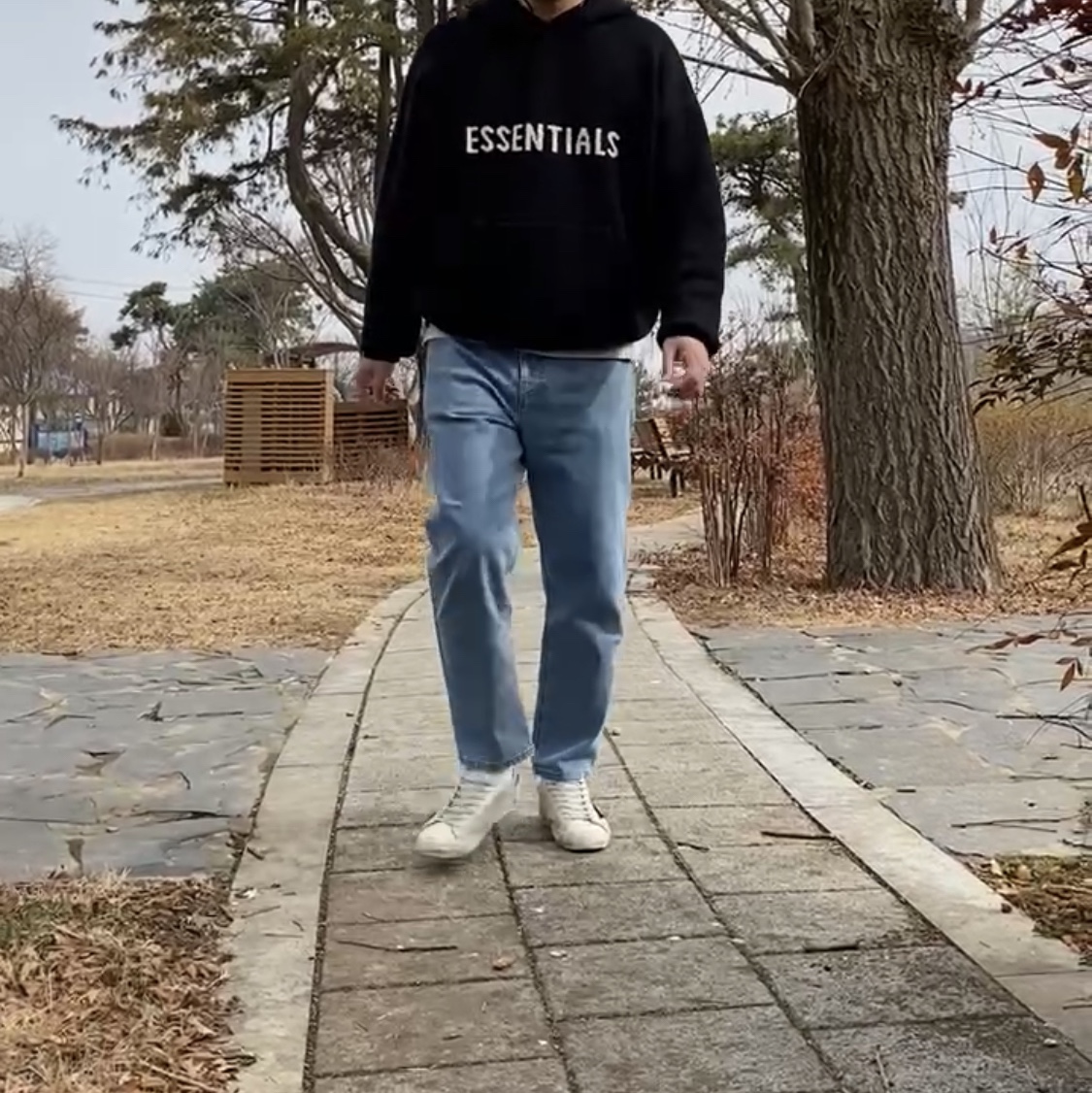Essentials Knit Hoodie Black - 20FW 착용 스타일