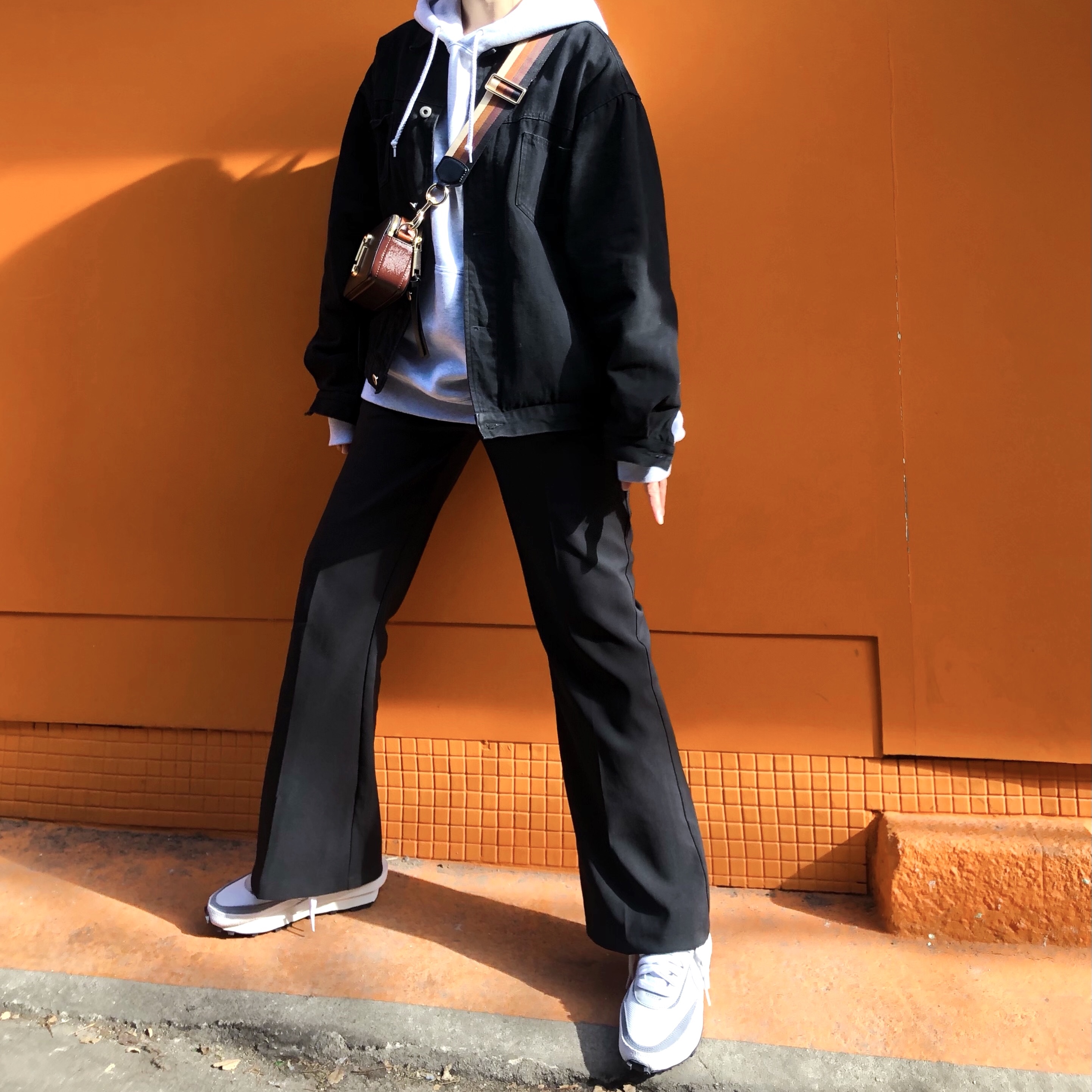 Nike x Sacai LDWaffle Summit White 착용 스타일