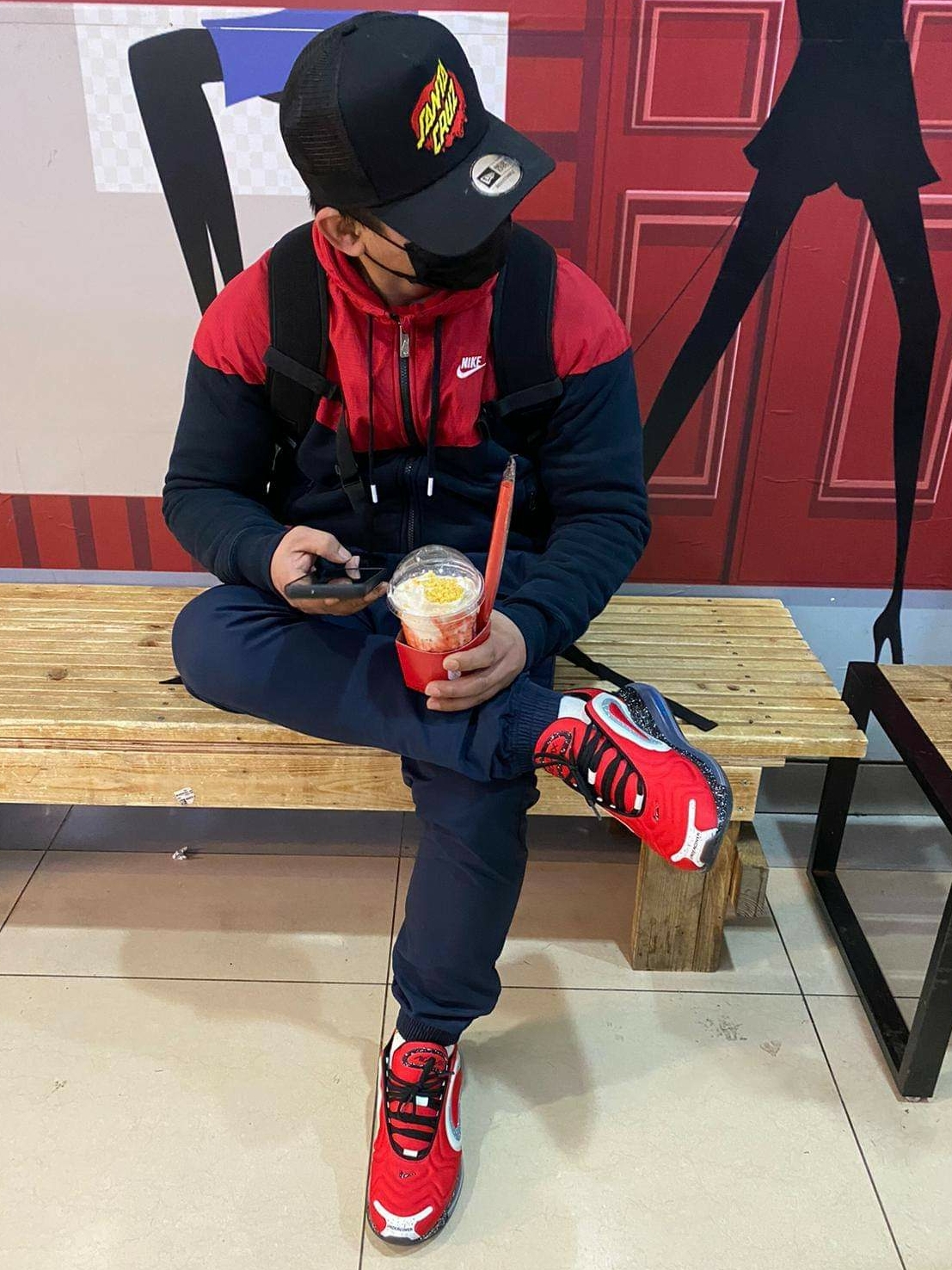Nike x Undercover Air Max 720 Red 착용 스타일