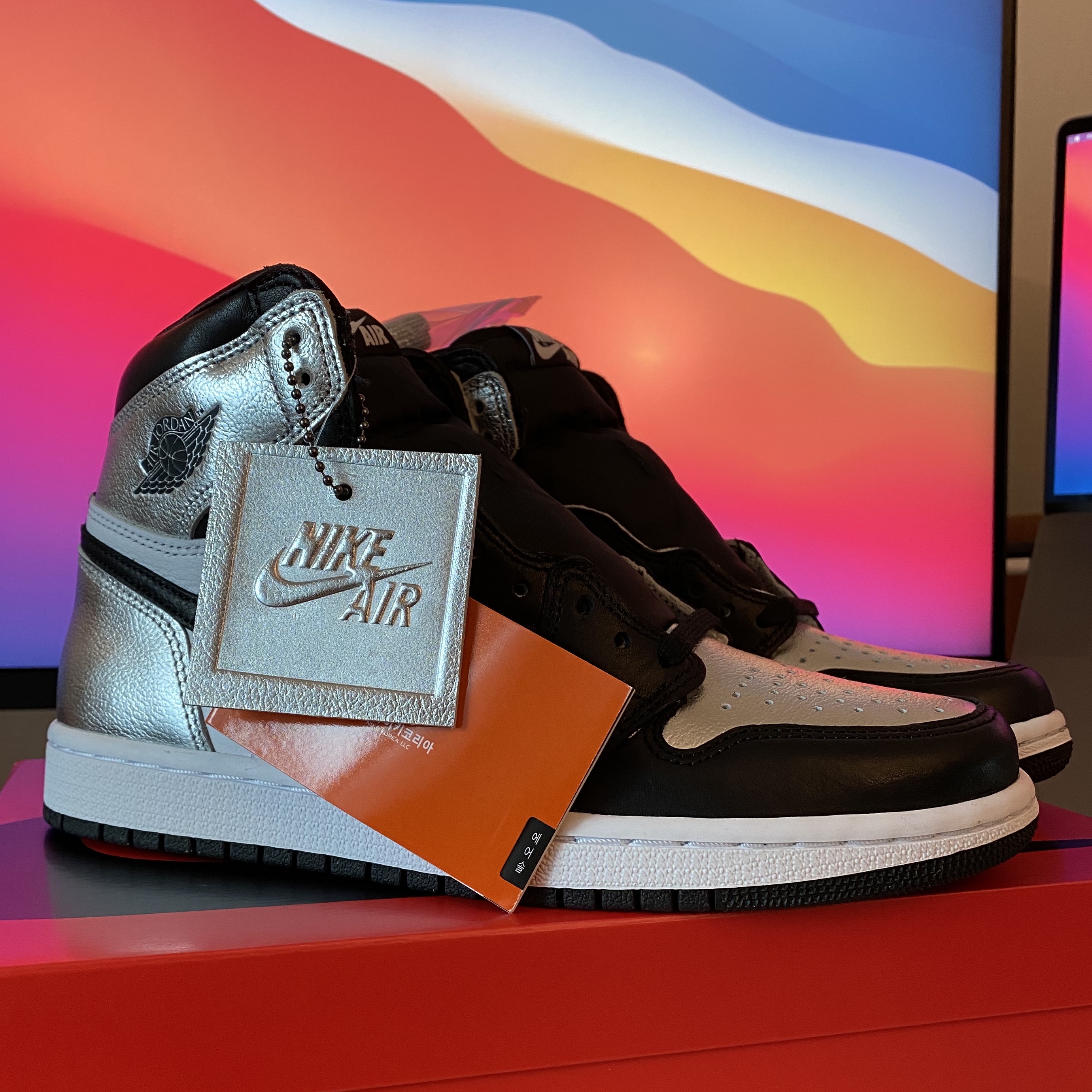 (W) Jordan 1 Retro High OG Silver Toe 착용 스타일 - 2