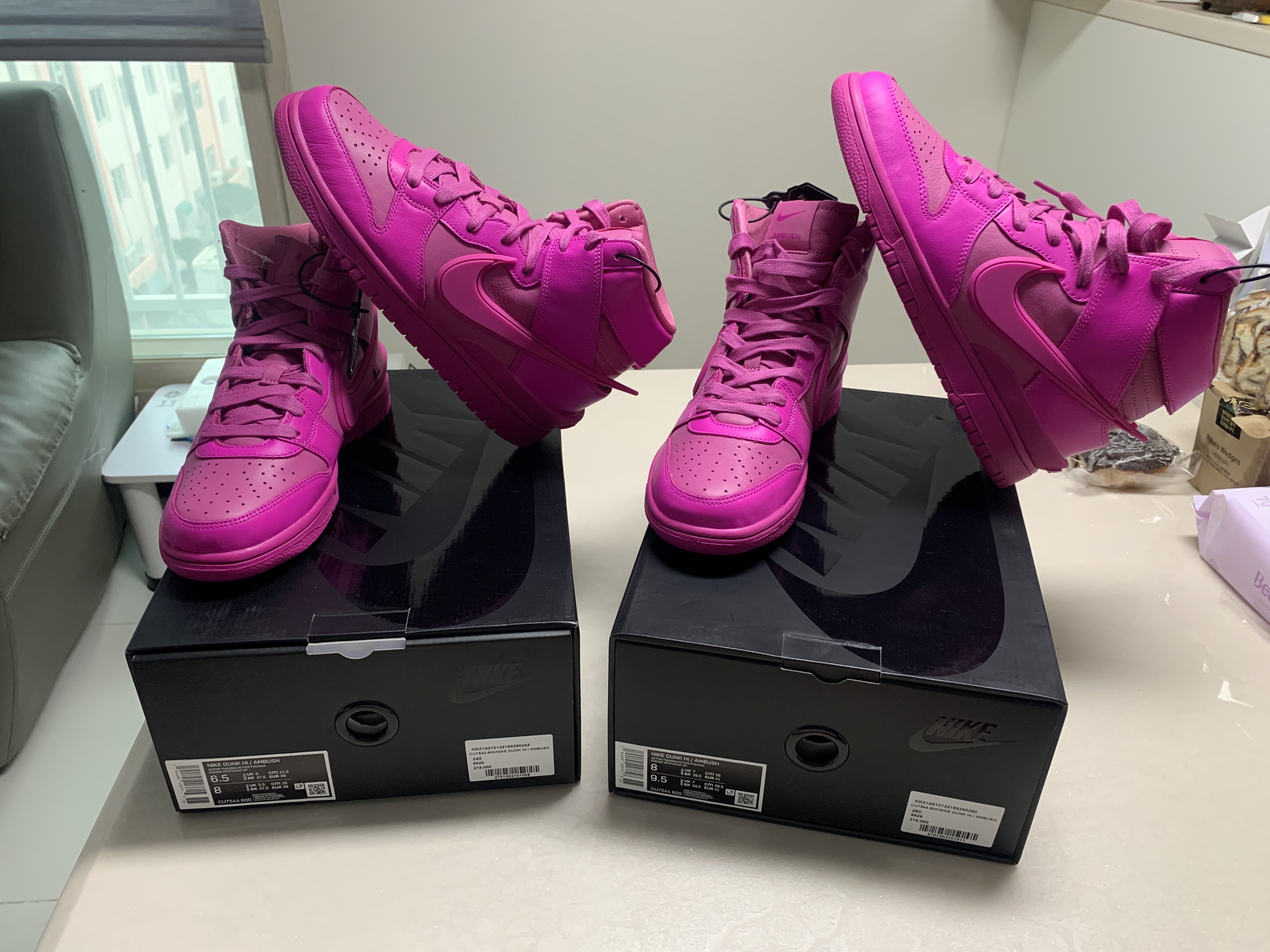 Nike x Ambush Dunk High Cosmic Fuchsia, Nike x Ambush Dunk High Black 착용 스타일 - 3