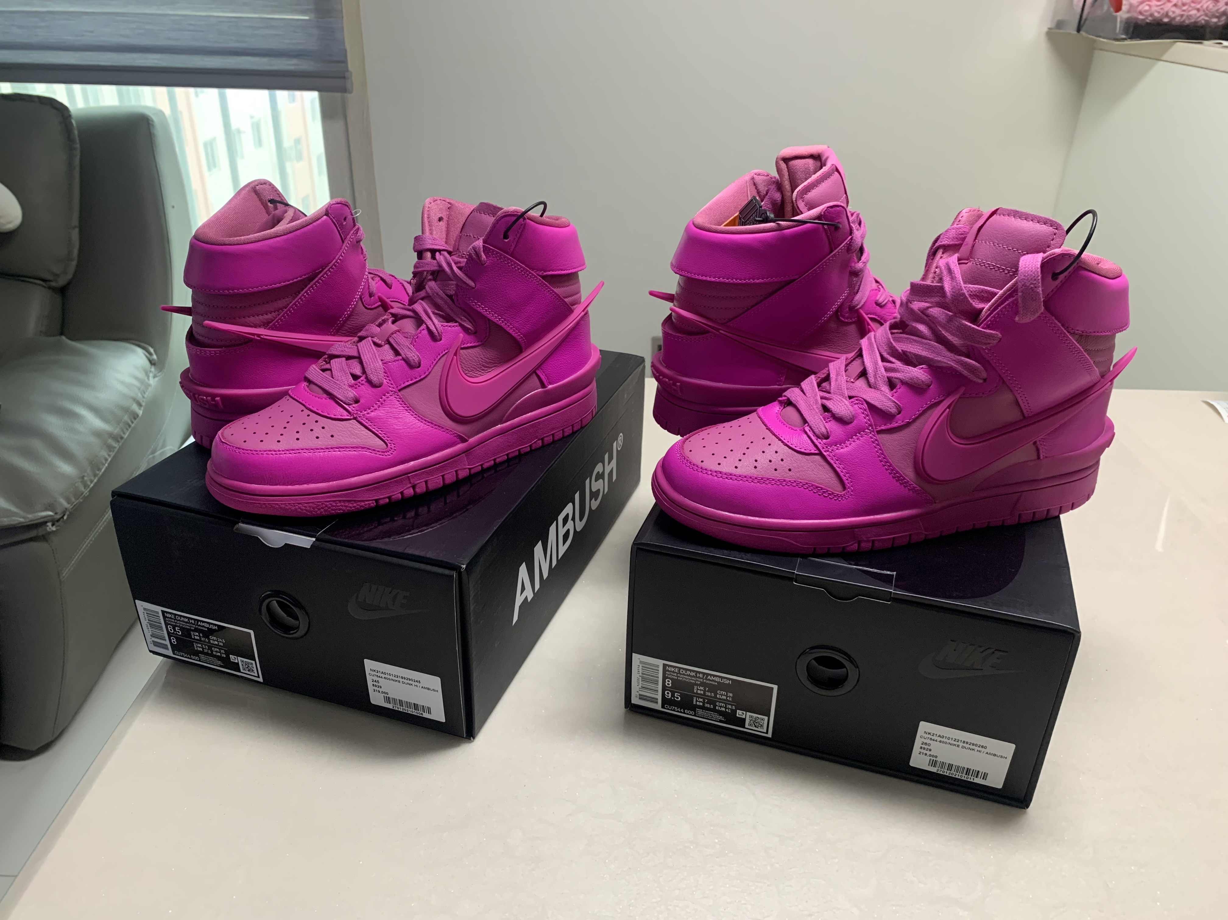 Nike x Ambush Dunk High Cosmic Fuchsia, Nike x Ambush Dunk High Black 착용 스타일 - 1