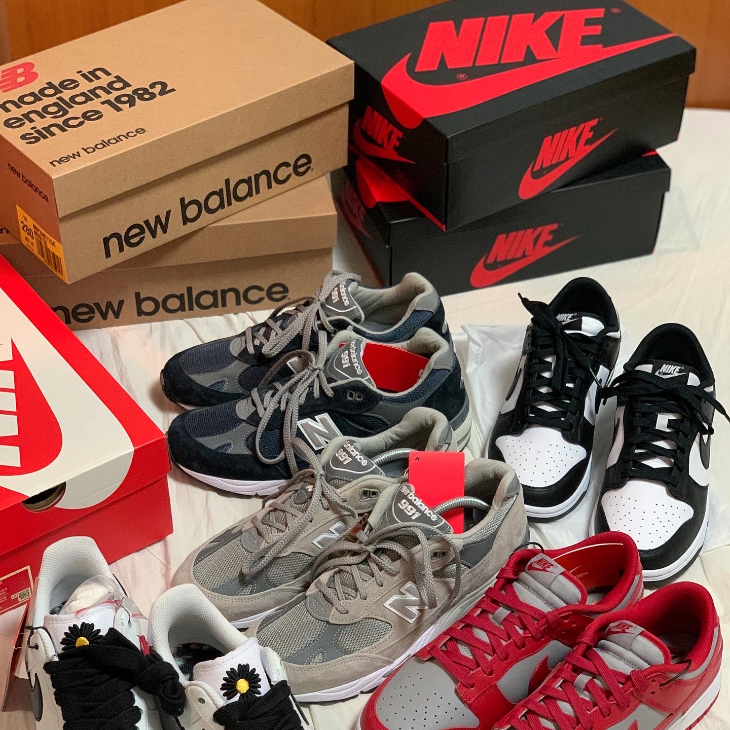 New Balance 991 Made in UK Grey, New Balance 991 Made in UK Navy 착용 스타일 - 2