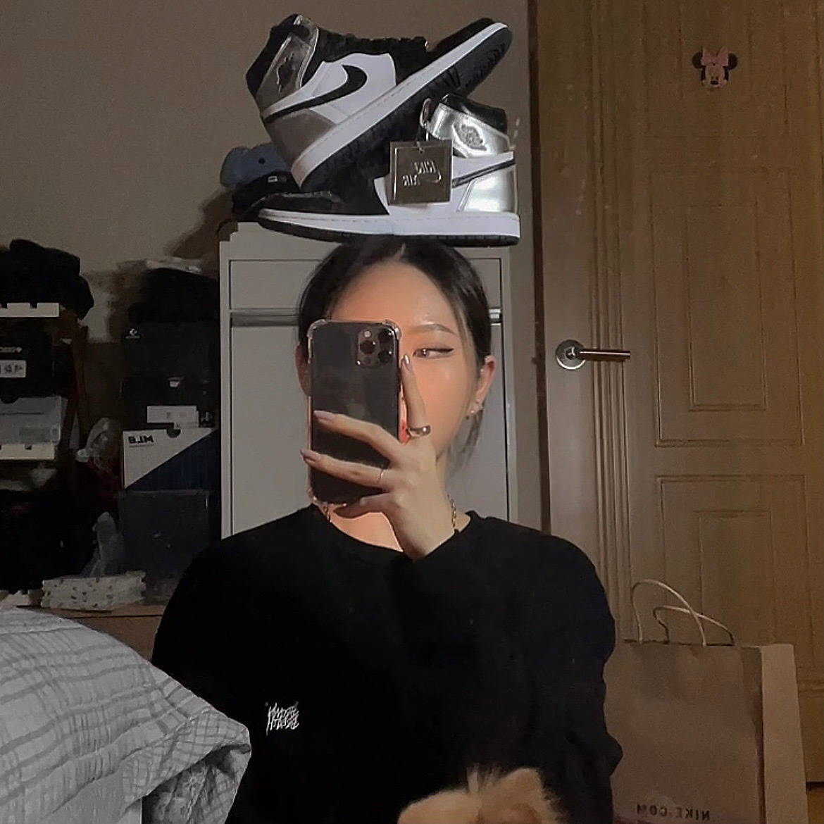 (W) Jordan 1 Retro High OG Silver Toe 착용 스타일 - 3