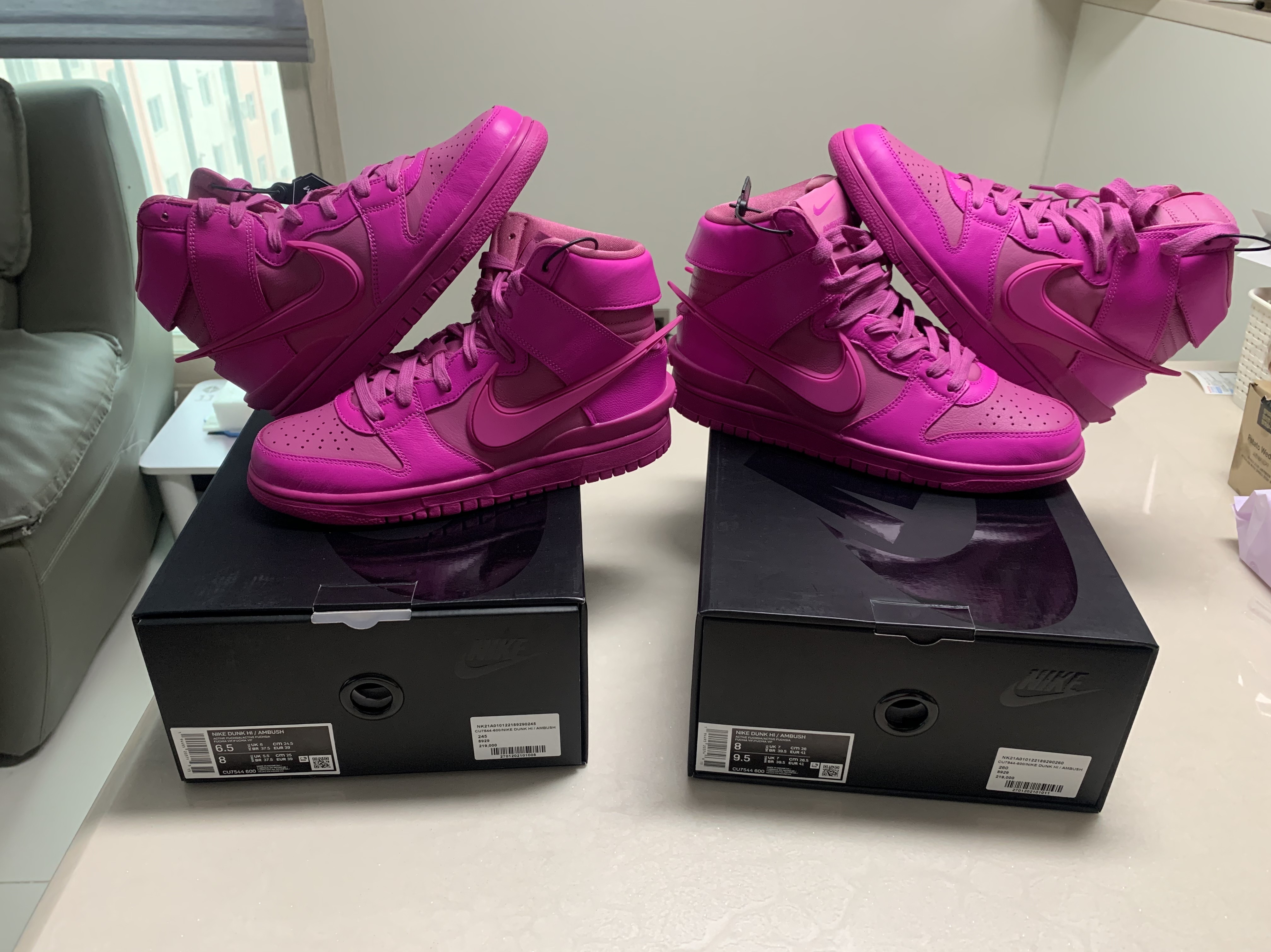 Nike x Ambush Dunk High Cosmic Fuchsia, Nike x Ambush Dunk High Black 착용 스타일 - 2