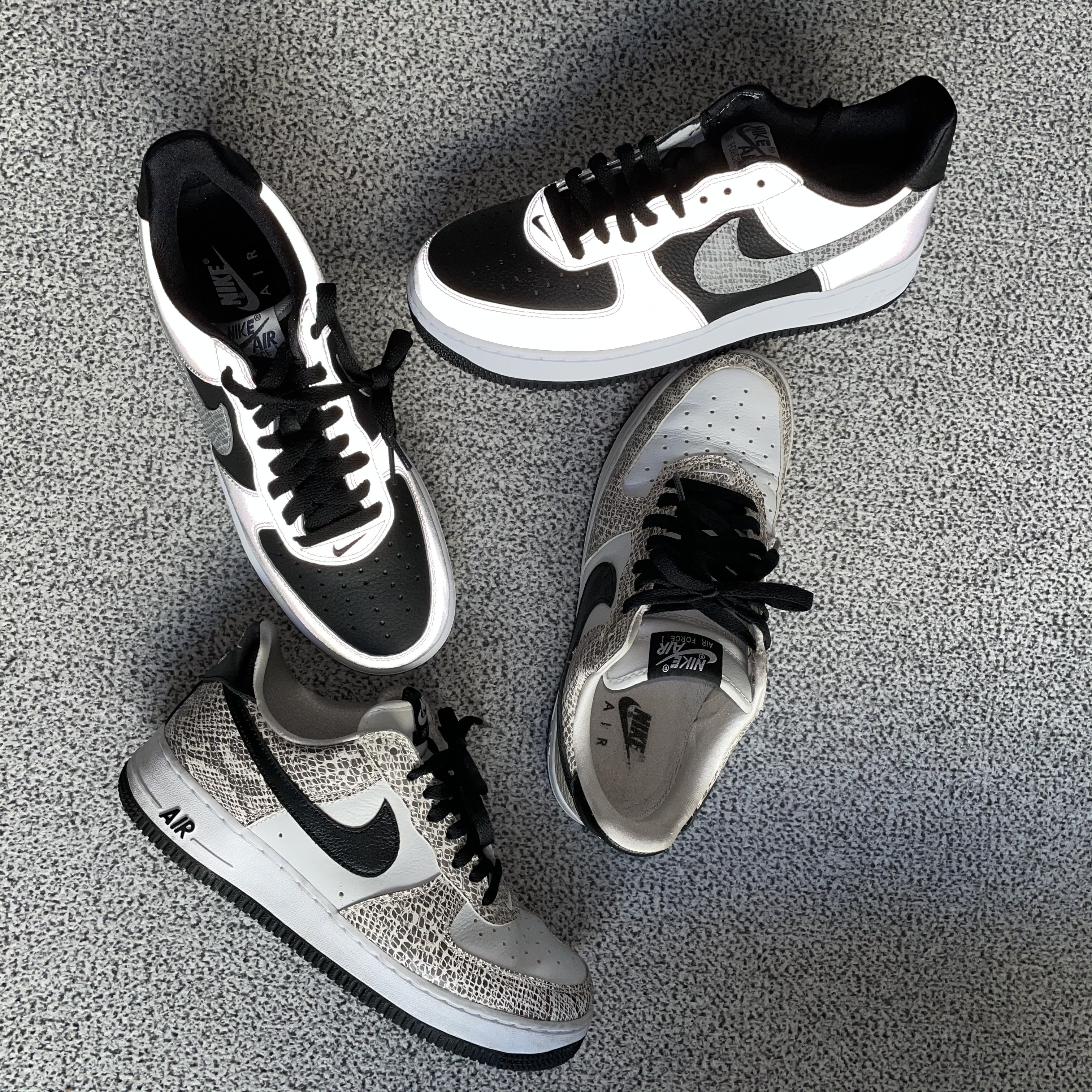 Nike Air Force 1 B Silver Snake 착용 스타일 - 4