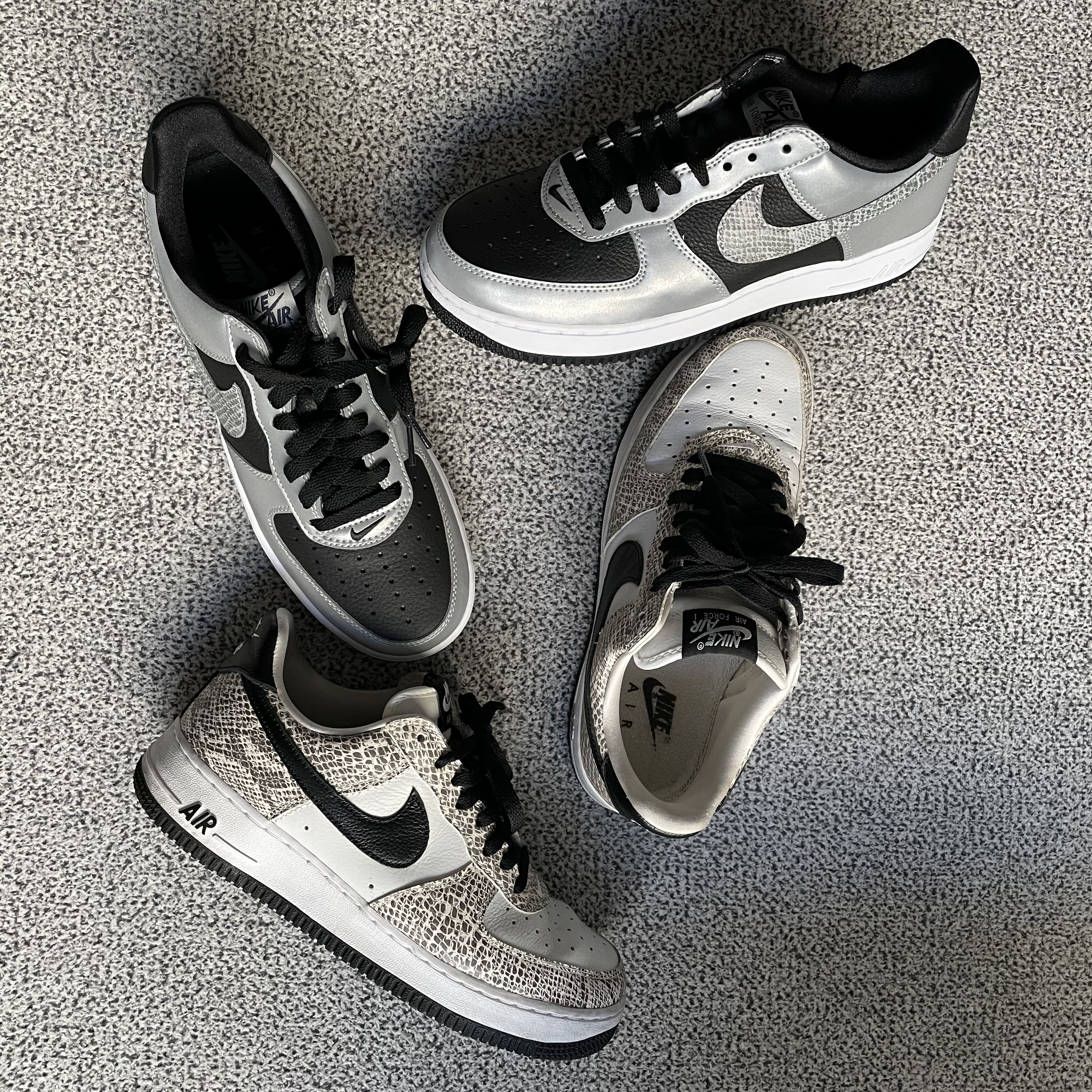 Nike Air Force 1 B Silver Snake 착용 스타일 - 3