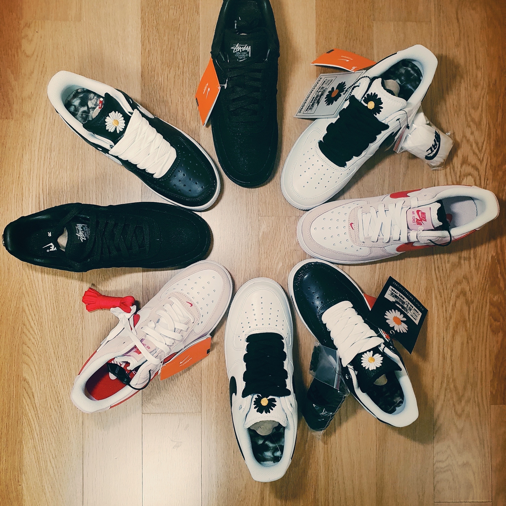Nike Air Force 1 '07 QS Valentine's Day, Nike x Peaceminusone Air Force 1 Low Para-Noise 2.0 착용 스타일