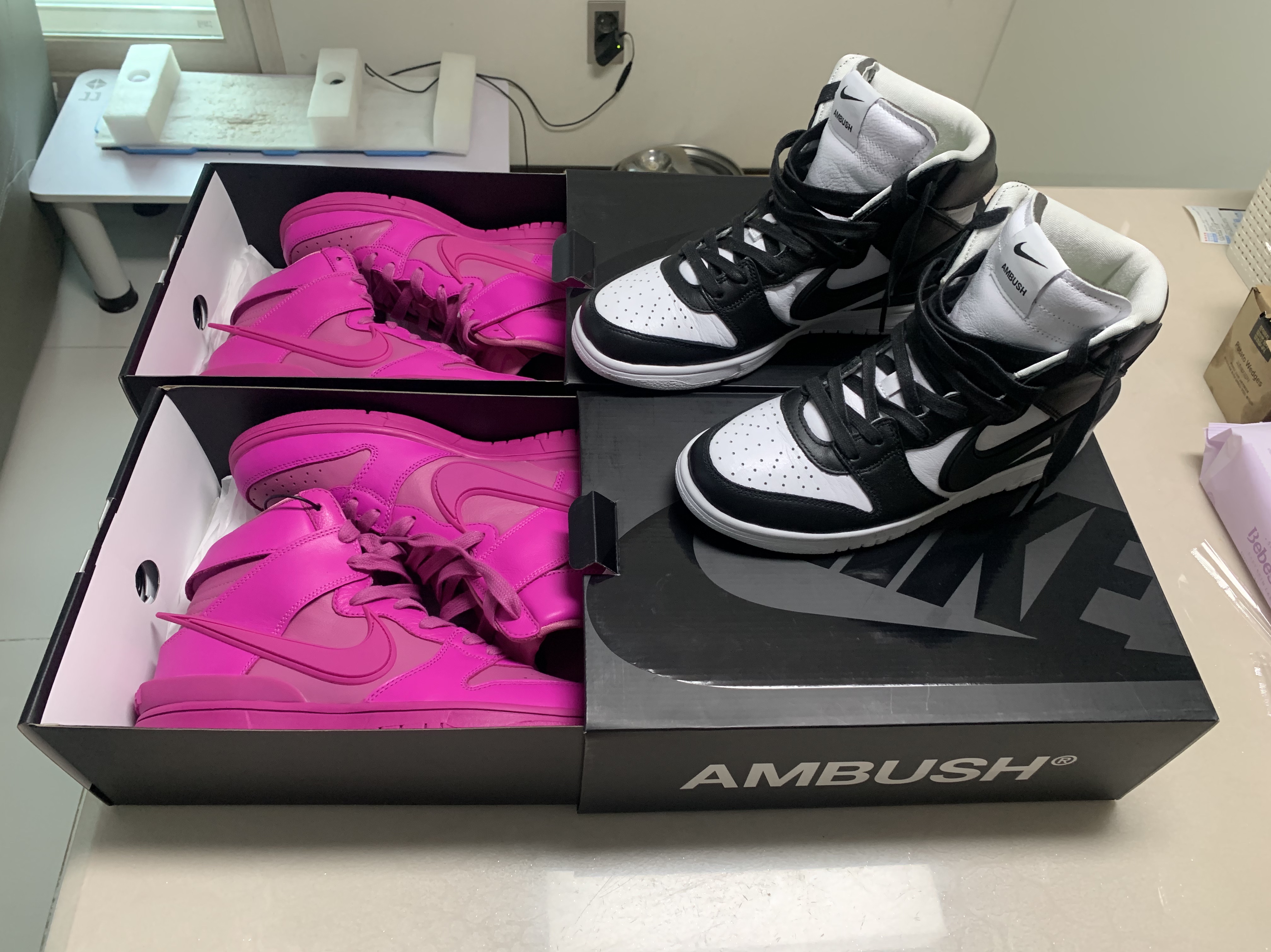 Nike x Ambush Dunk High Cosmic Fuchsia, Nike x Ambush Dunk High Black 착용 스타일 - 4