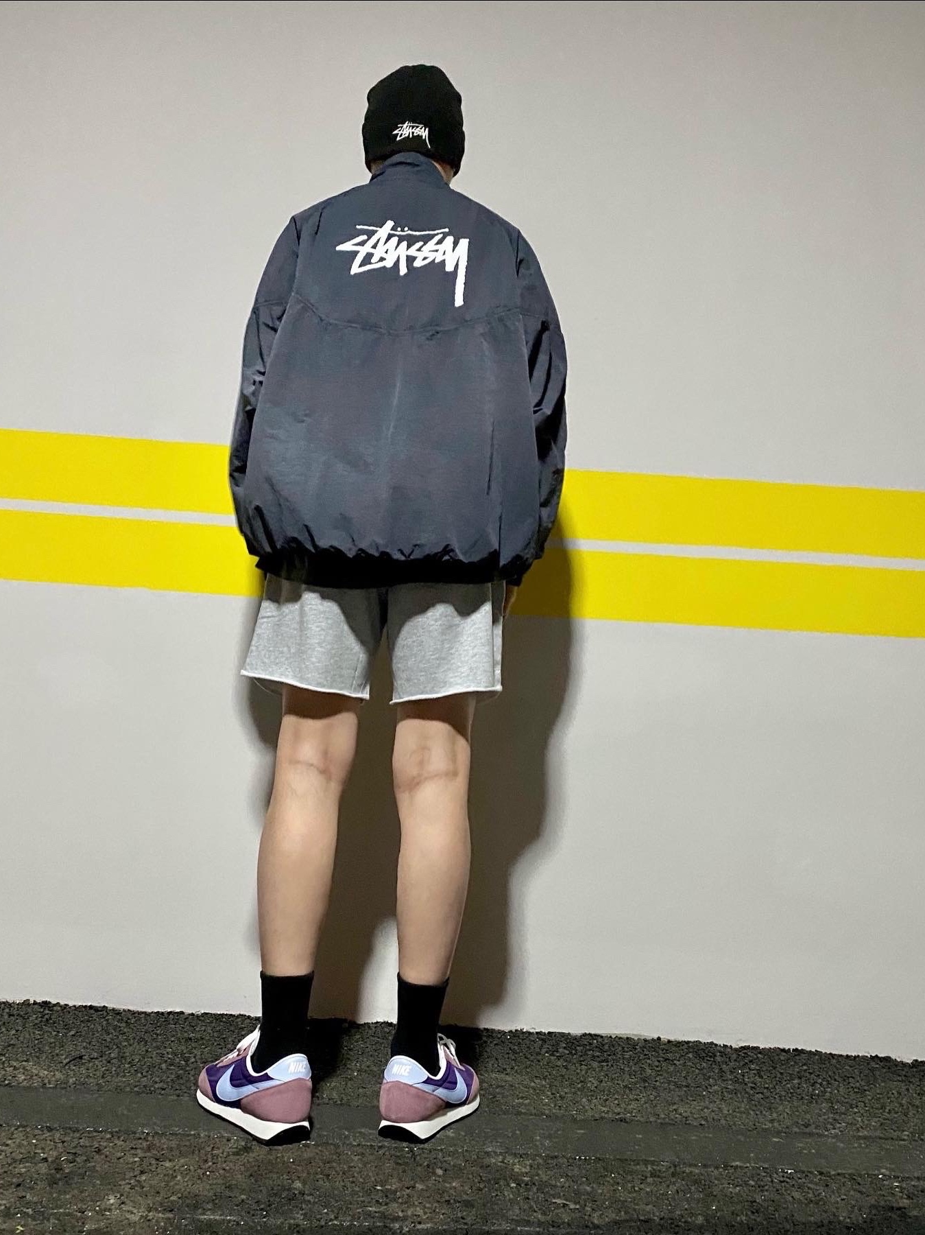 Nike x Stussy Cuff Beanie Black, Nike x Stussy Windrunner Jacket Off Noir 착용 스타일 - 2
