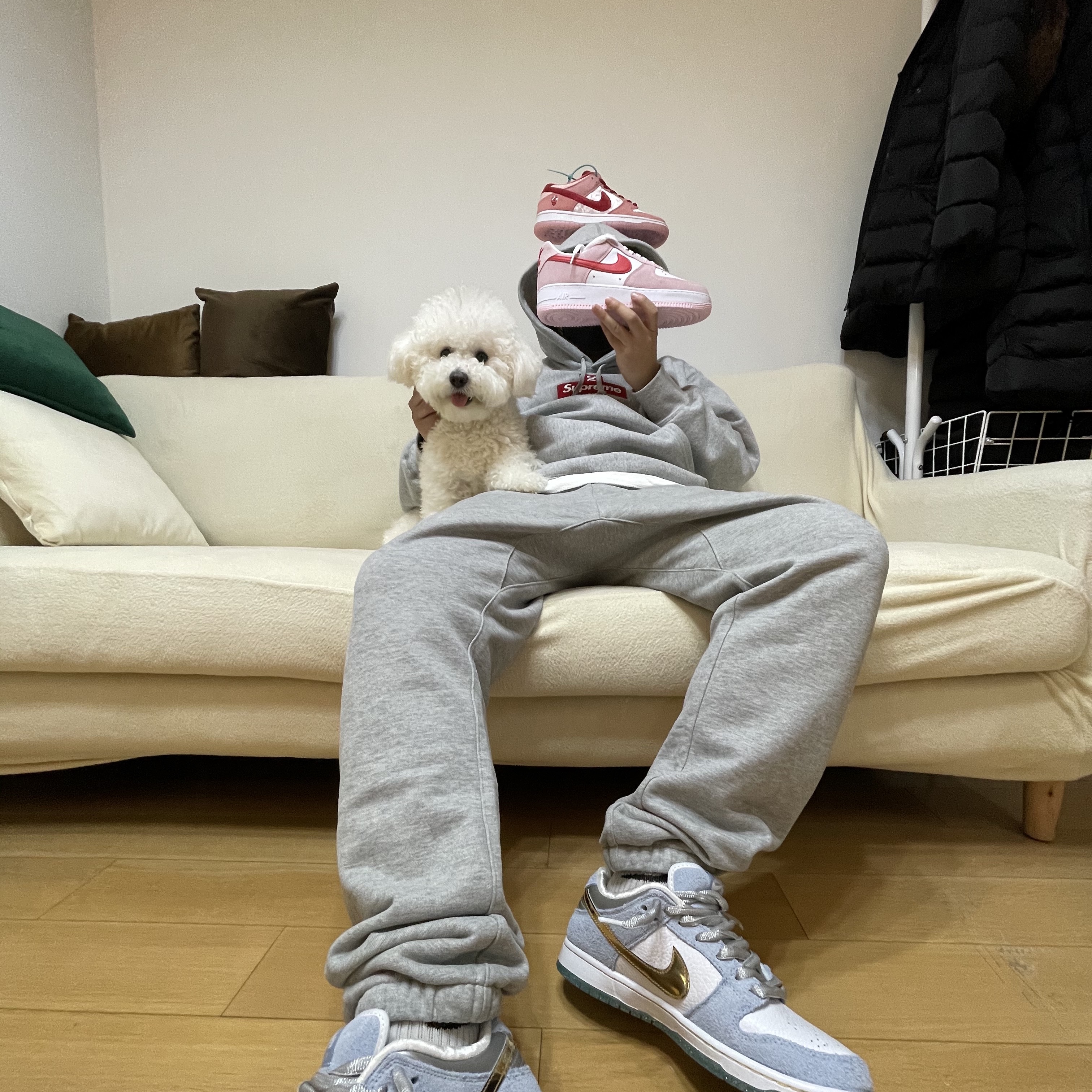 Nike x Sean Cliver SB Dunk Low Holiday Special, Nike x StrangeLove SB Dunk Low Pink (Regular Box) 착용 스타일 - 1
