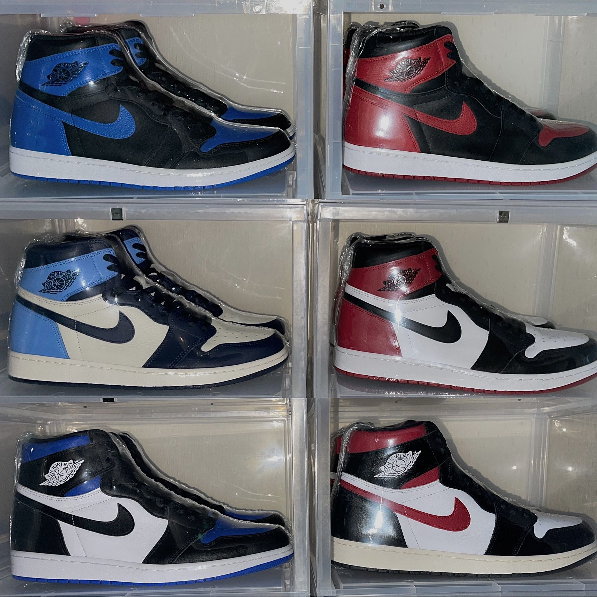 Jordan 1 Retro High OG Bred Banned 2016, Jordan 1 Retro Royal 2017 착용 스타일