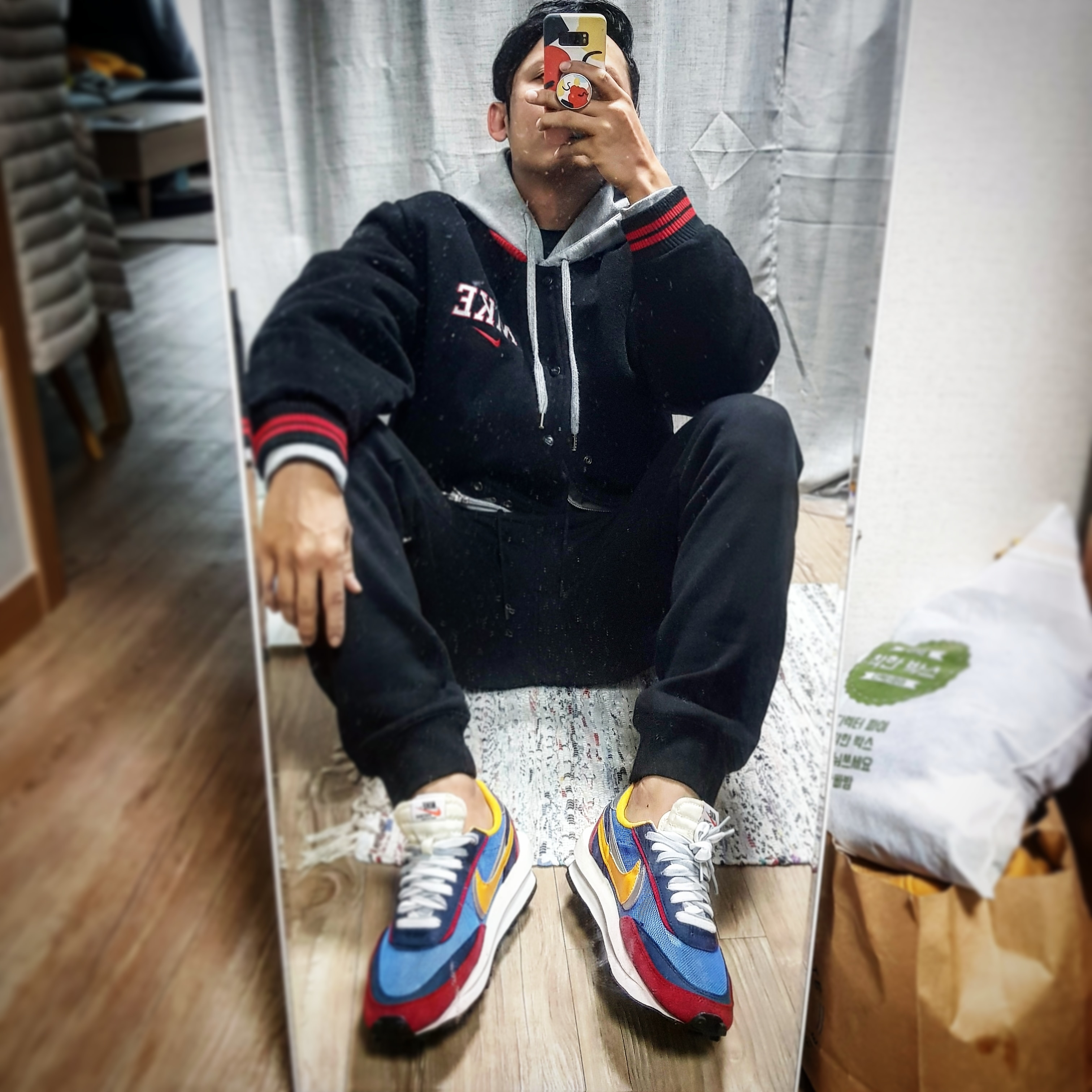 Nike x Sacai LDWaffle Blue Multi 착용 스타일