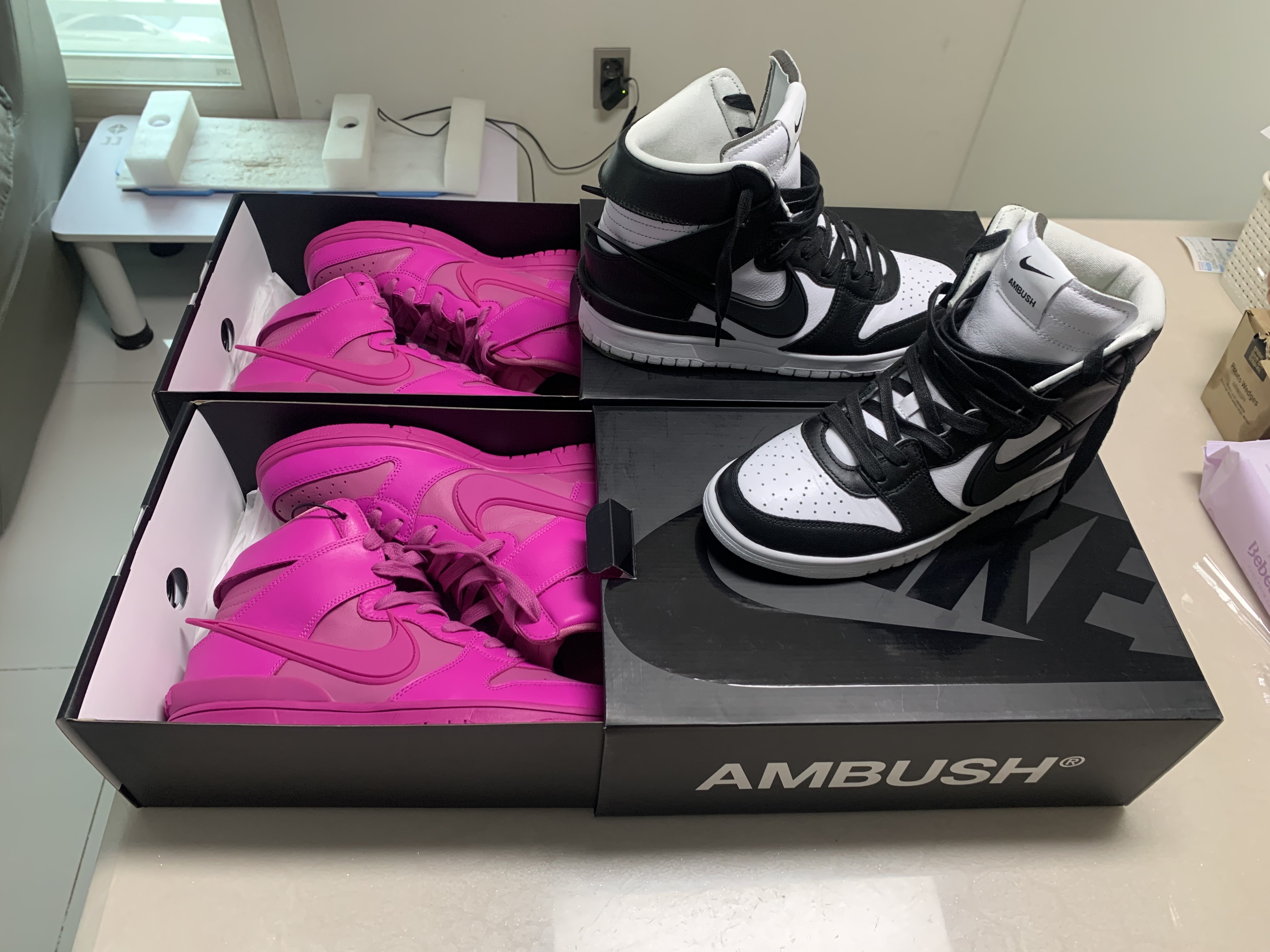 Nike x Ambush Dunk High Cosmic Fuchsia, Nike x Ambush Dunk High Black 착용 스타일 - 5
