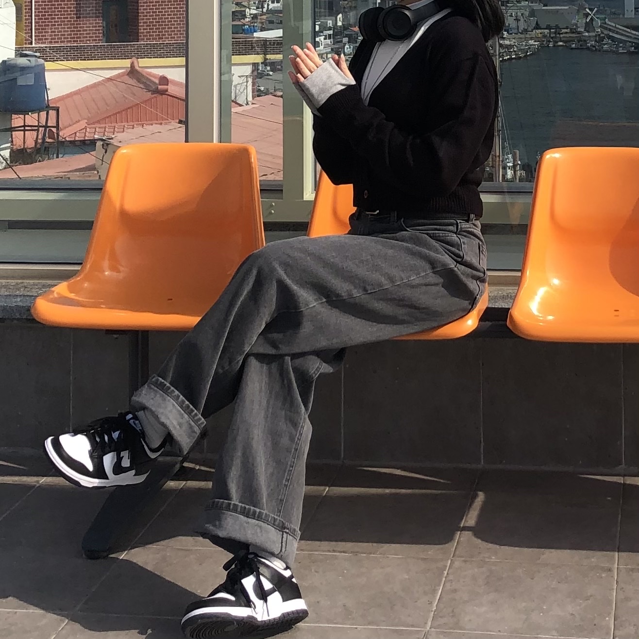 Nike Dunk Low Retro Black, (W) Nike Dunk Low Black 착용 스타일