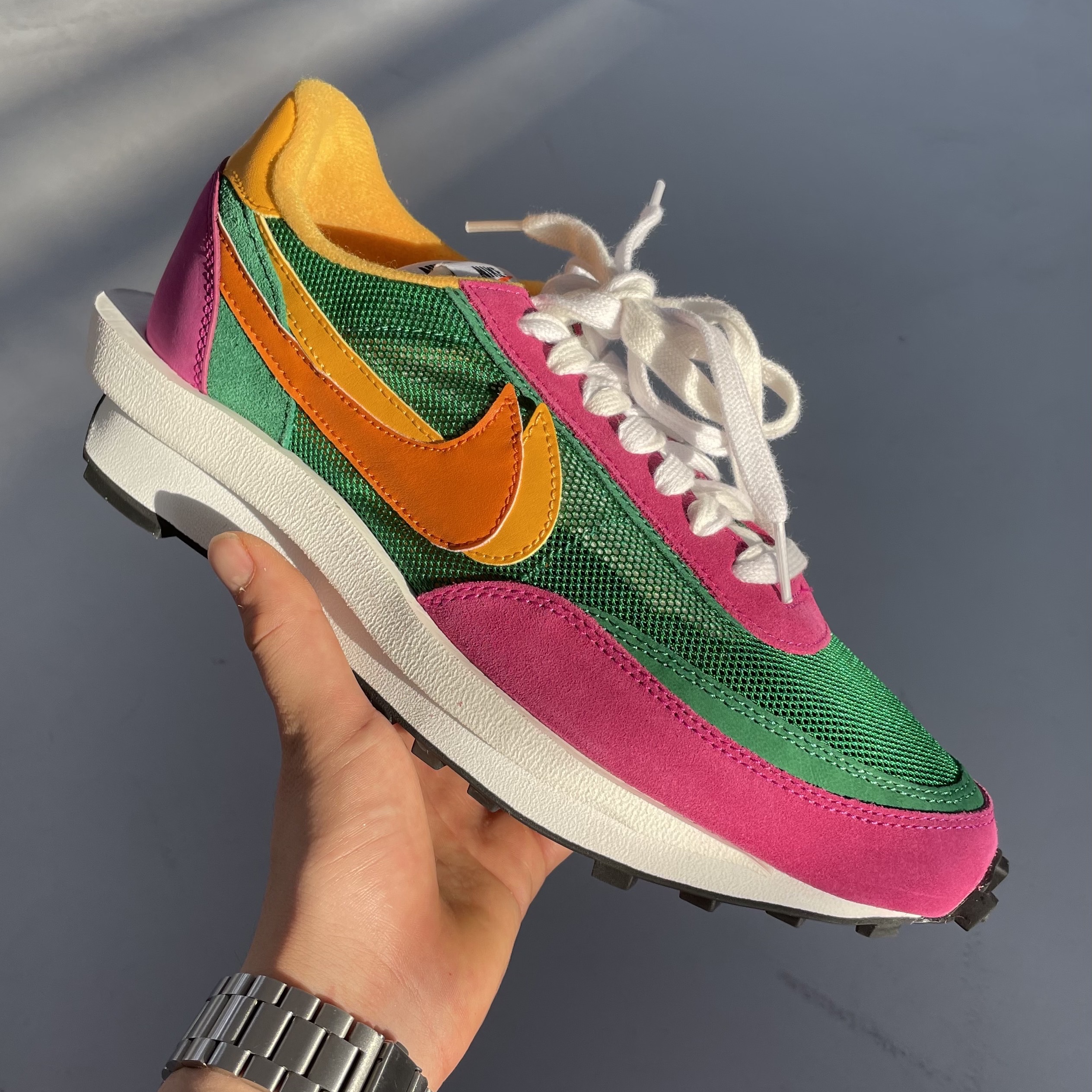 Nike x Sacai LDWaffle Pine Green, Nike x Sacai LDWaffle Blue Multi 착용 스타일 - 1
