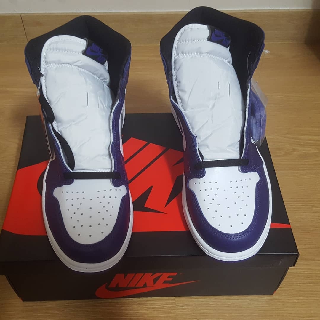 Jordan 1 Retro High OG Court Purple 2020 착용 스타일 - 3