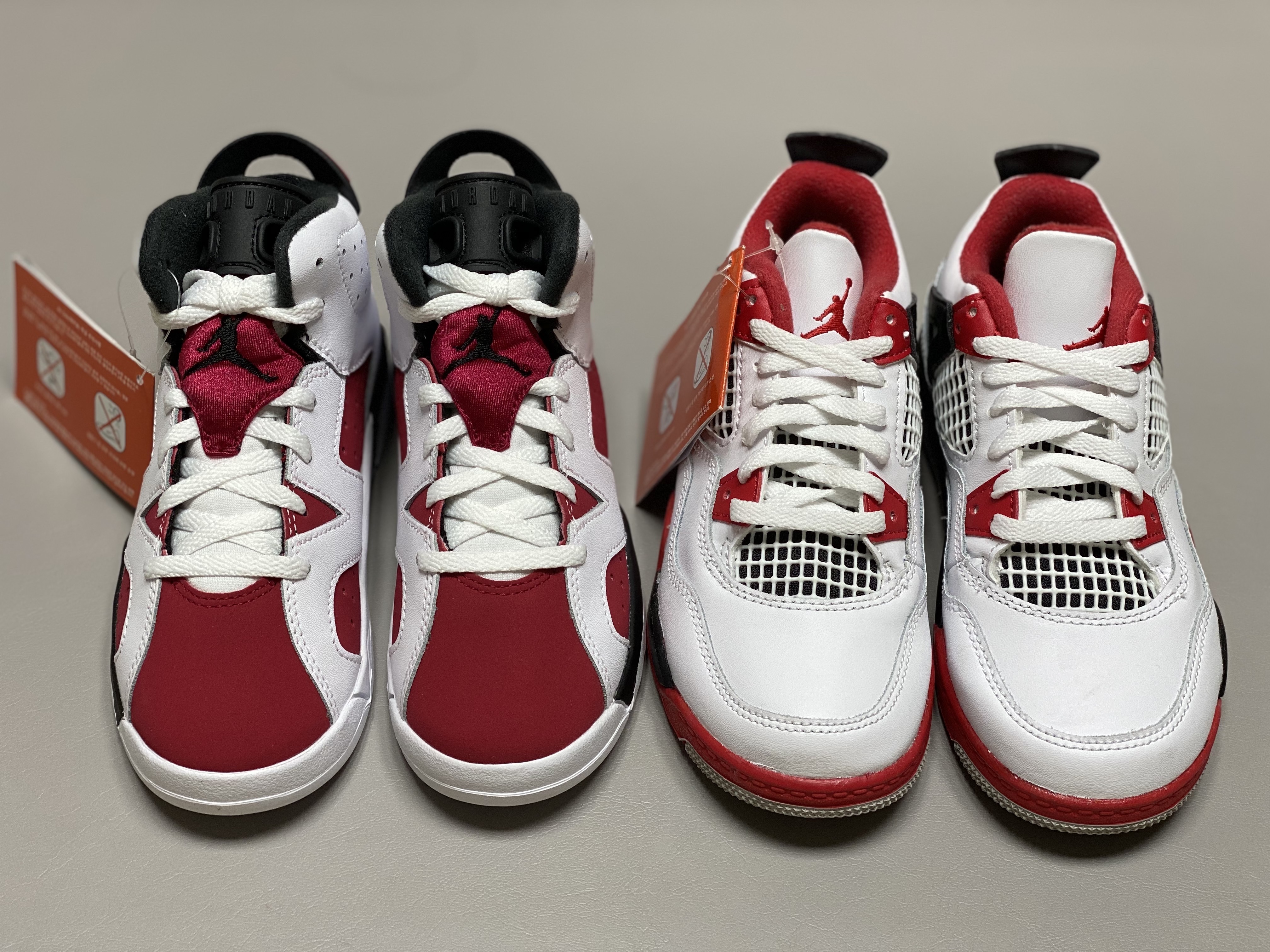 (PS) Jordan 6 Retro Carmine 2021, (PS) Jordan 4 Retro OG Fire Red 2020 착용 스타일 - 1