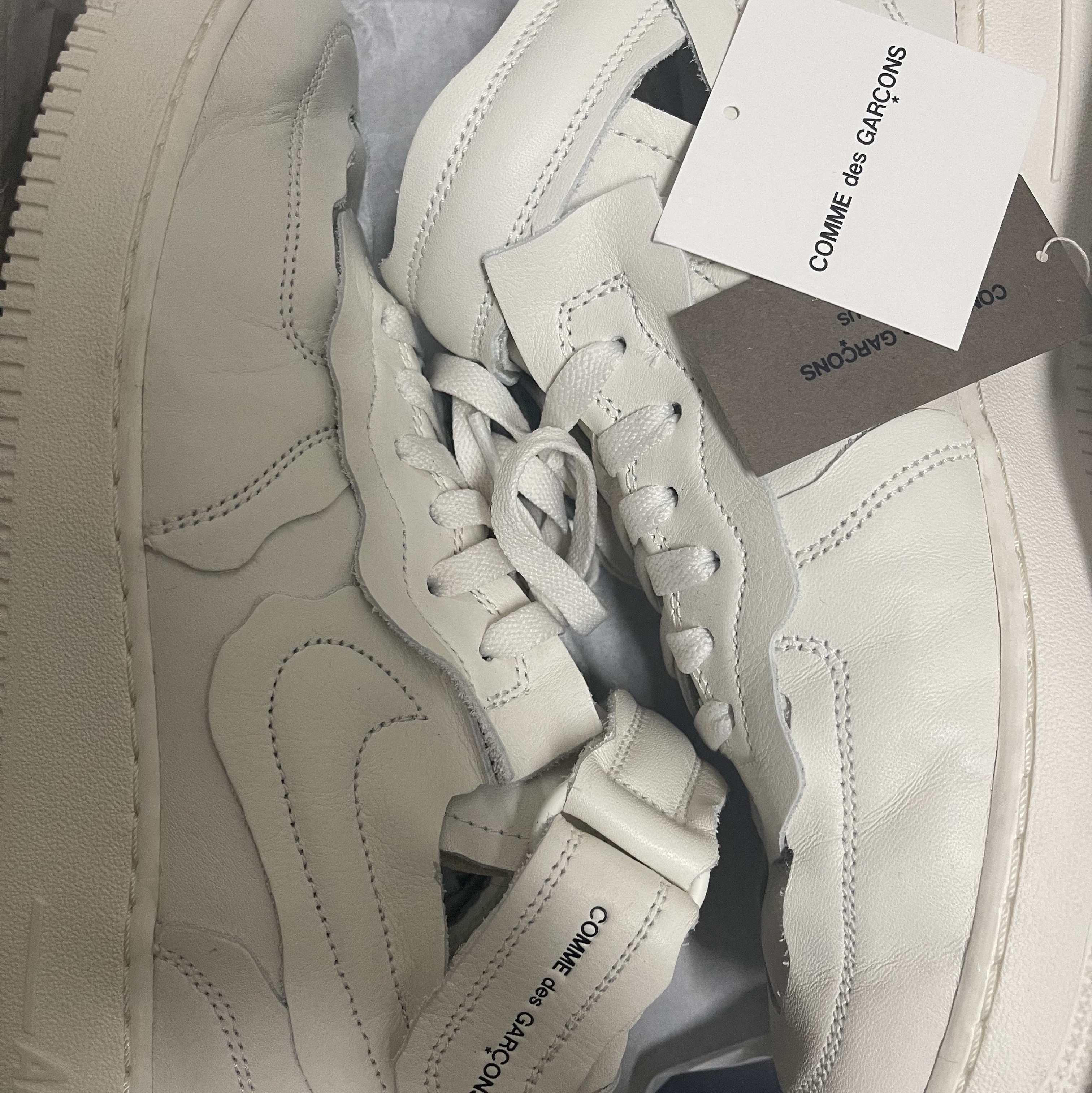 Nike x Comme des Garcons Homme Plus Air Force Mid White 착용 스타일