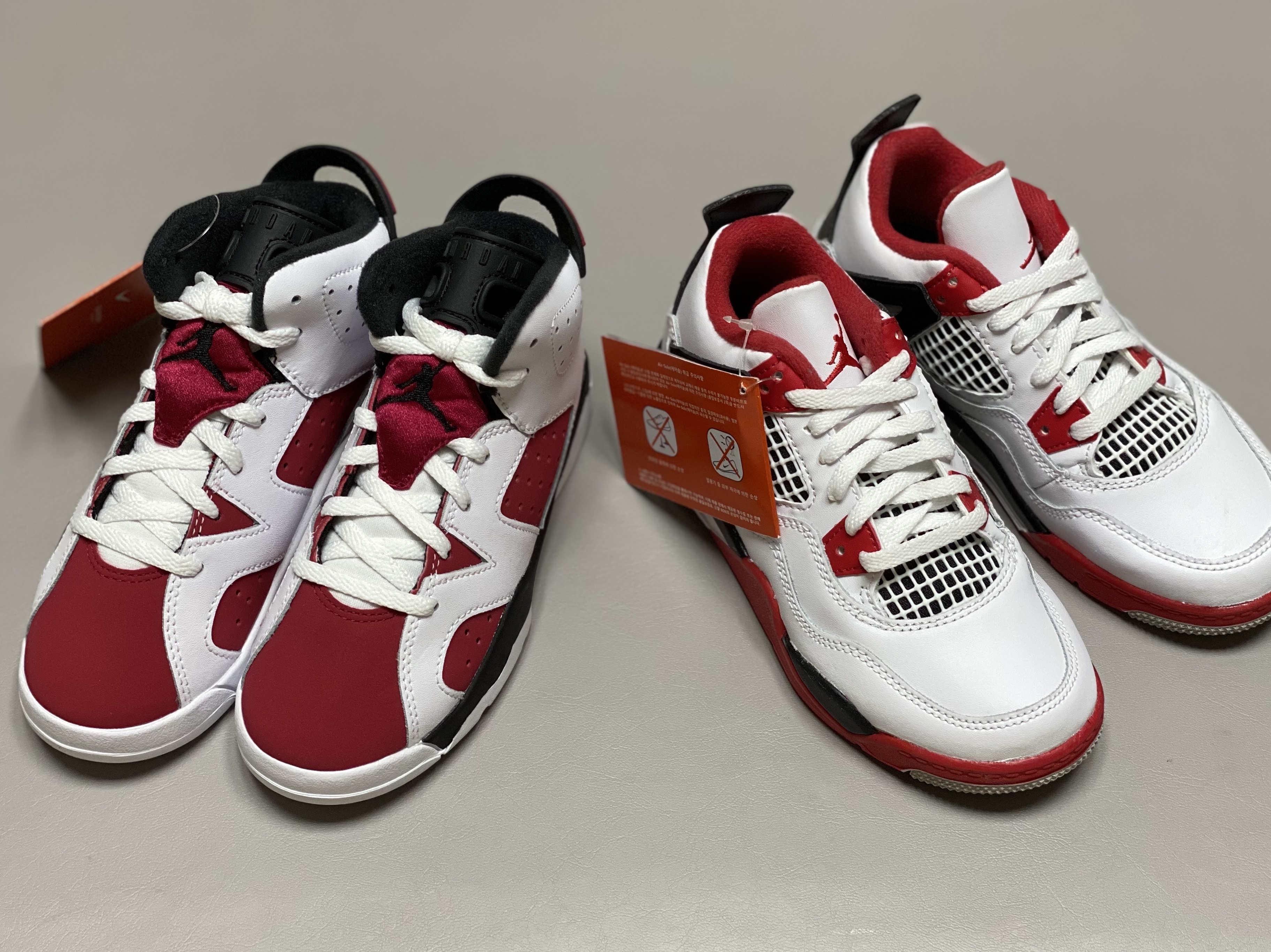 (PS) Jordan 6 Retro Carmine 2021, (PS) Jordan 4 Retro OG Fire Red 2020 착용 스타일 - 4