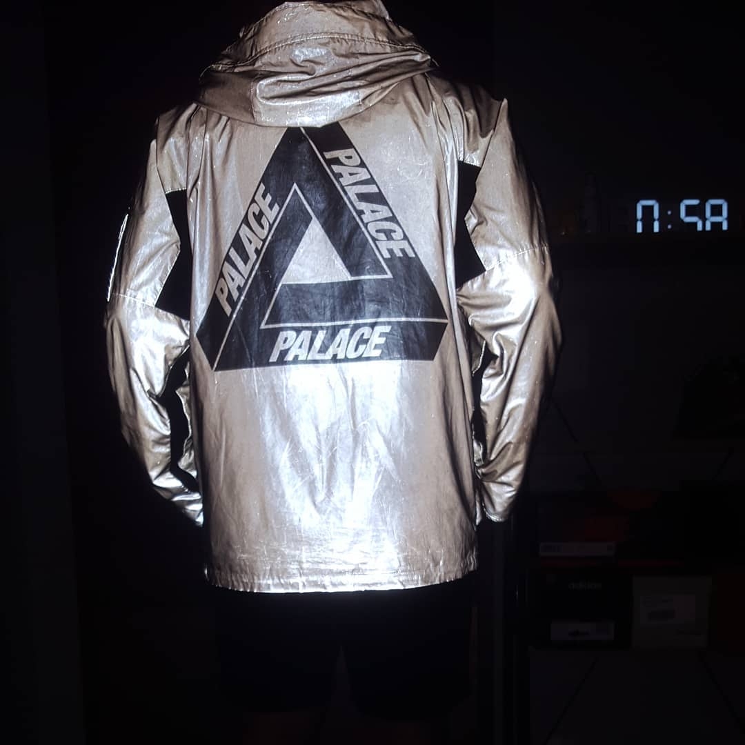 Palace Deflector Jacket Cobalt Blue Reflective - 19FW 착용 스타일 - 1