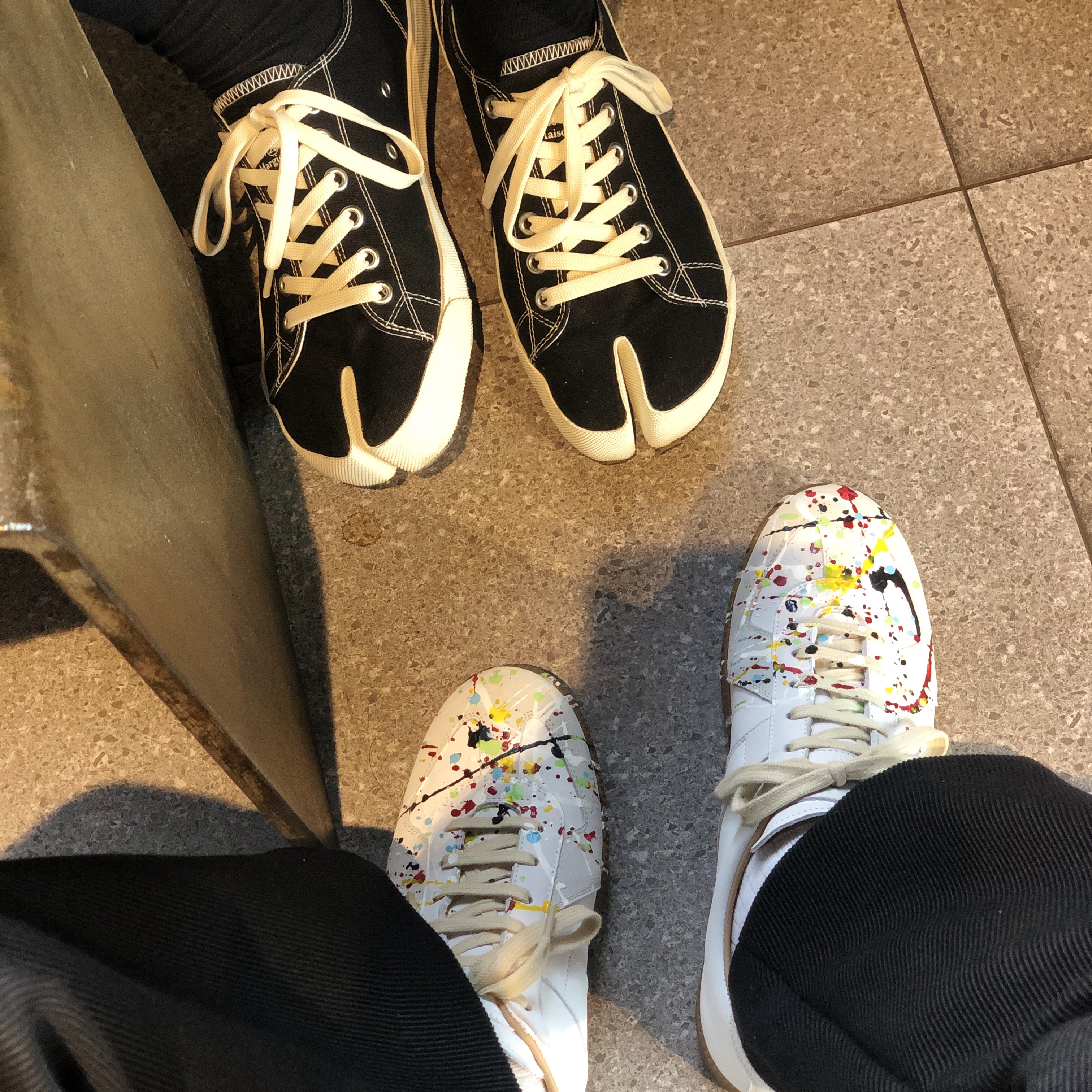 Maison Margiela Tabi Low Black, Maison Margiela Replica Paint Drop Sneakers 착용 스타일