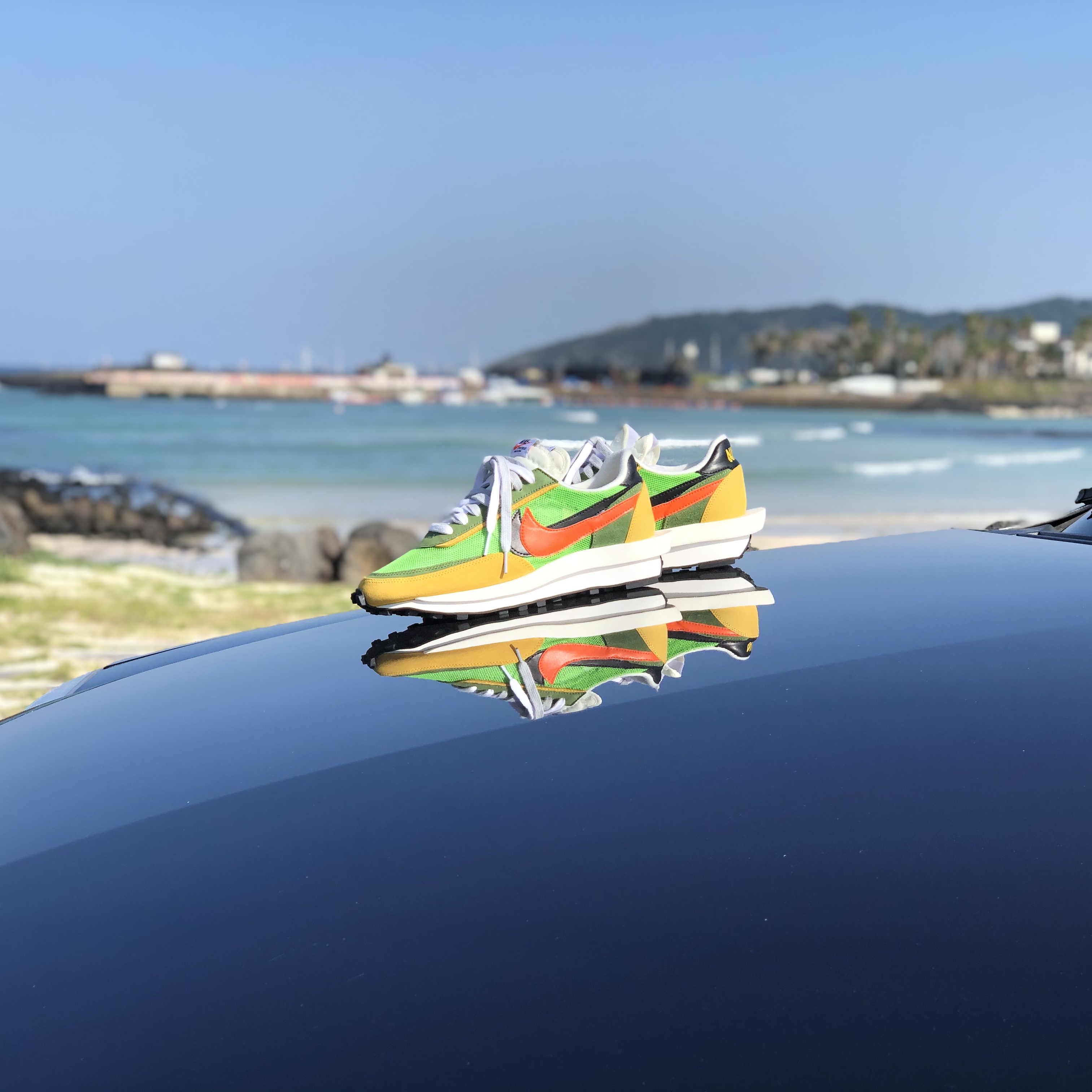 Nike x Sacai LDWaffle Green Multi 착용 스타일