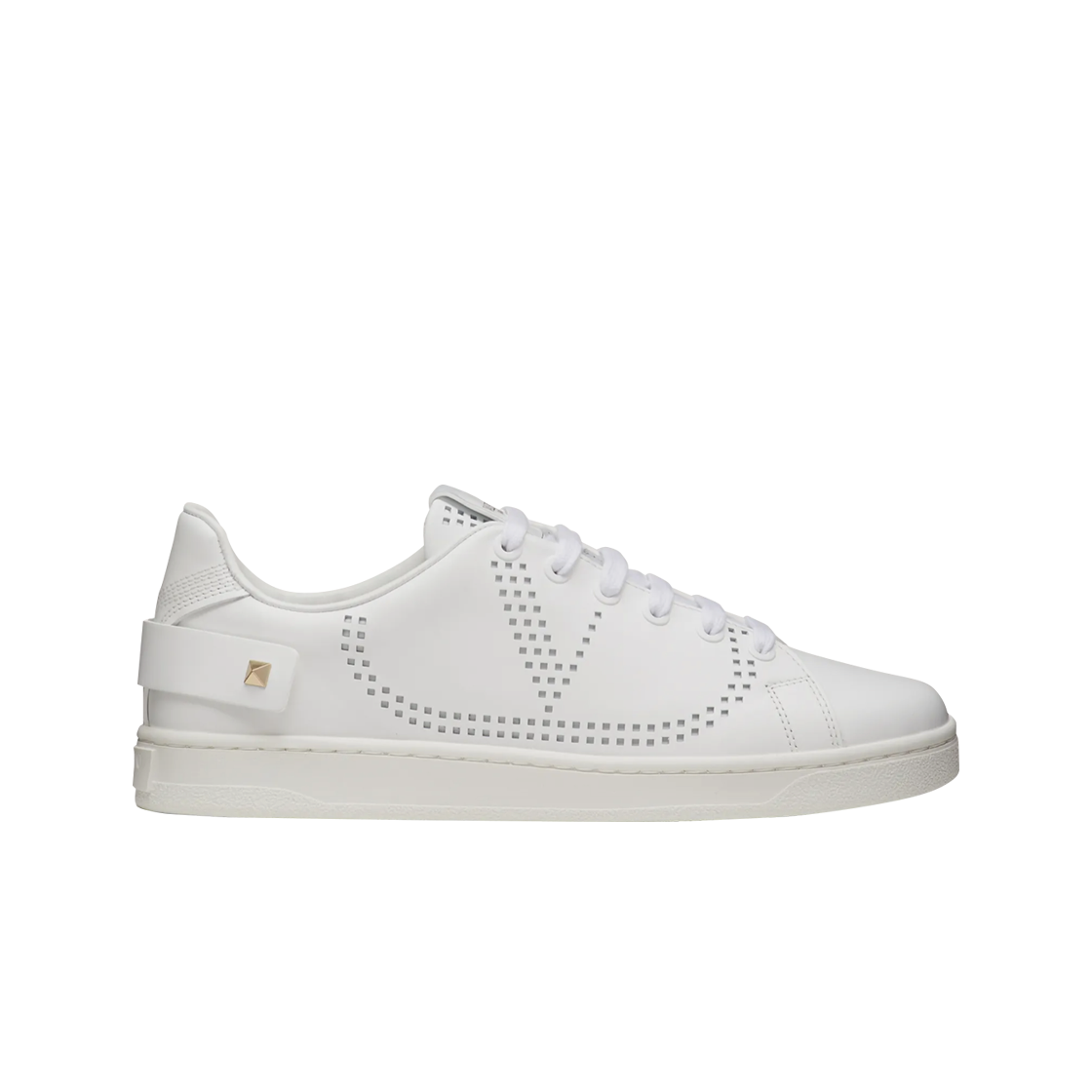 (W) 발렌티노 송아지 가죽 브이로고 백네트 스니커즈 화이트((W) Valentino Vlogo Backnet Calfskin Sneakers White) - 1