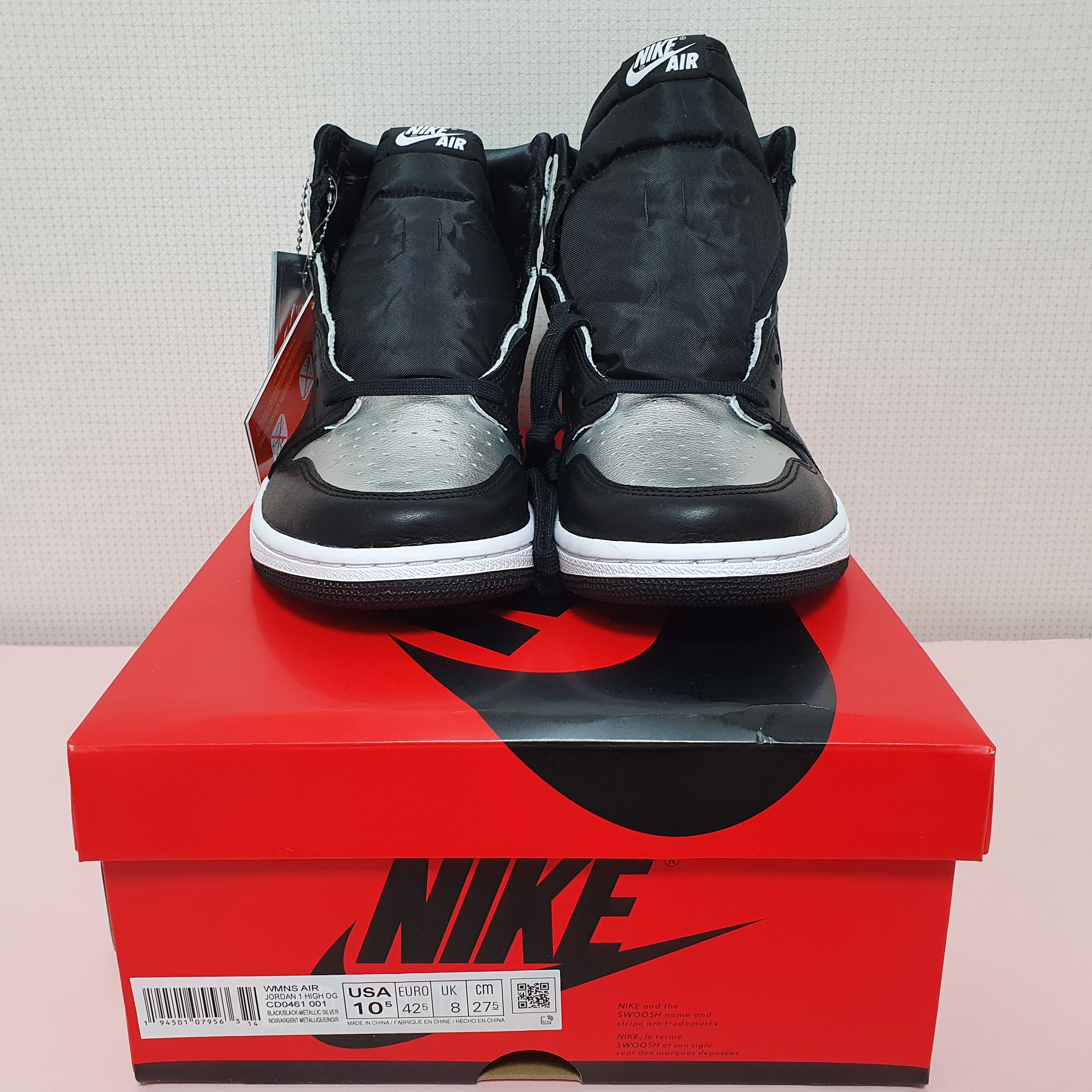 (W) Jordan 1 Retro High OG Silver Toe 착용 스타일 - 3