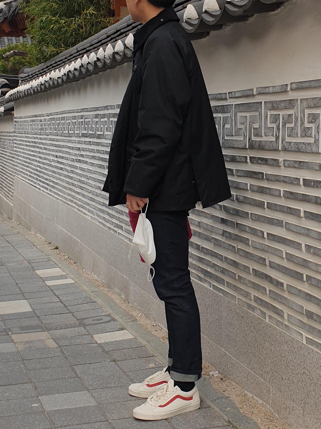 Vans Style 36 Marshmallow Racing Red 착용 스타일 - 2