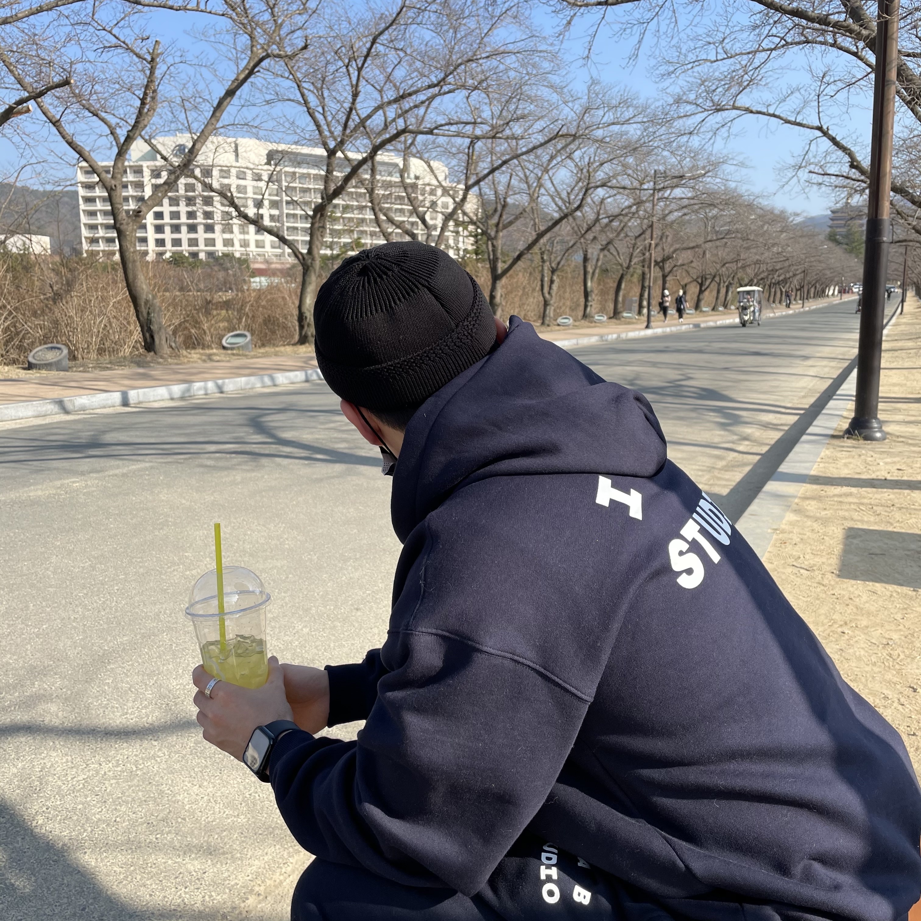 IAB Studio Hoodie Navy - 21SS, IAB Studio Sweatpants Navy - 21SS 착용 스타일