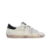 Golden Goose Superstar White Cream Black Heel Tab Sneakers