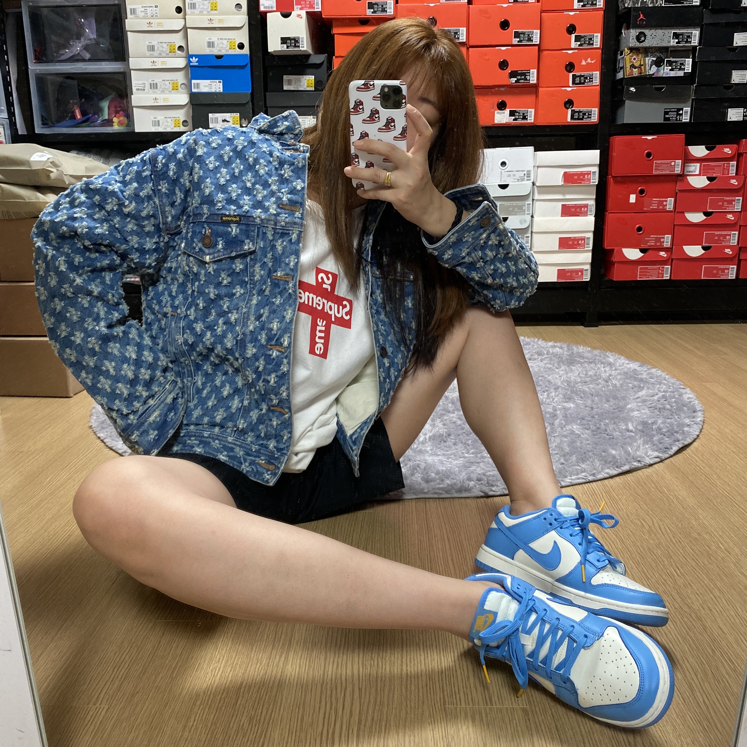 Supreme Cross Box Logo T-Shirt White - 20FW, (W) Nike Dunk Low Coast 착용 스타일