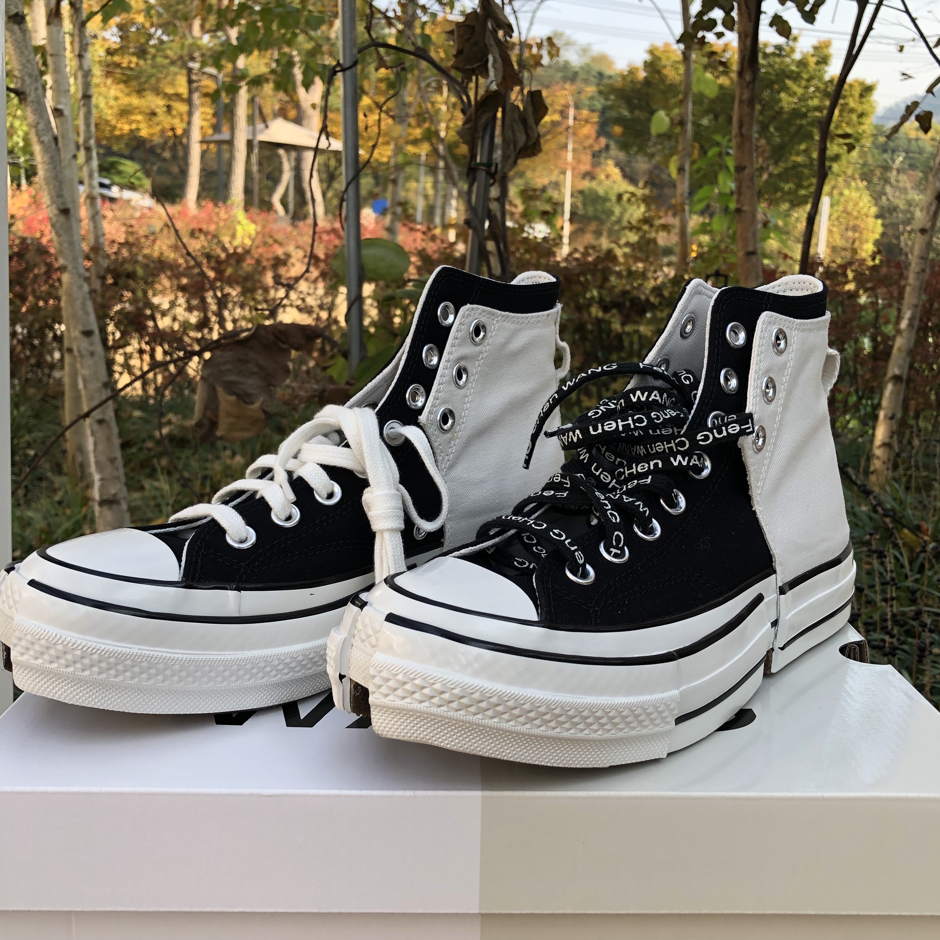 Converse x Feng Chen Wang Chuck 70 2-in-1 Natural Ivory Black 착용 스타일