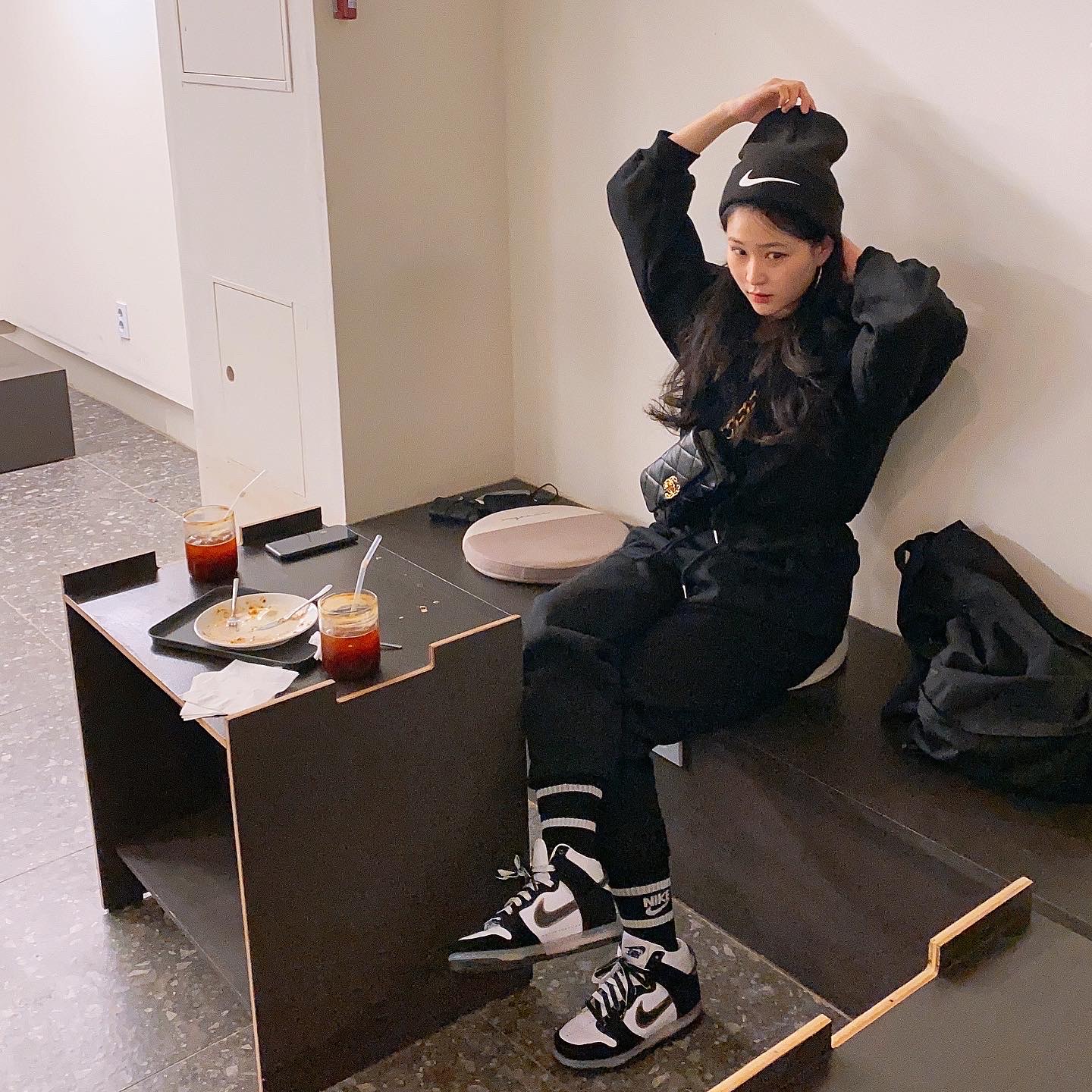 Nike x Stussy Cuff Beanie Black, Nike x Slam Jam Dunk High SP Clear Black 착용 스타일 - 1