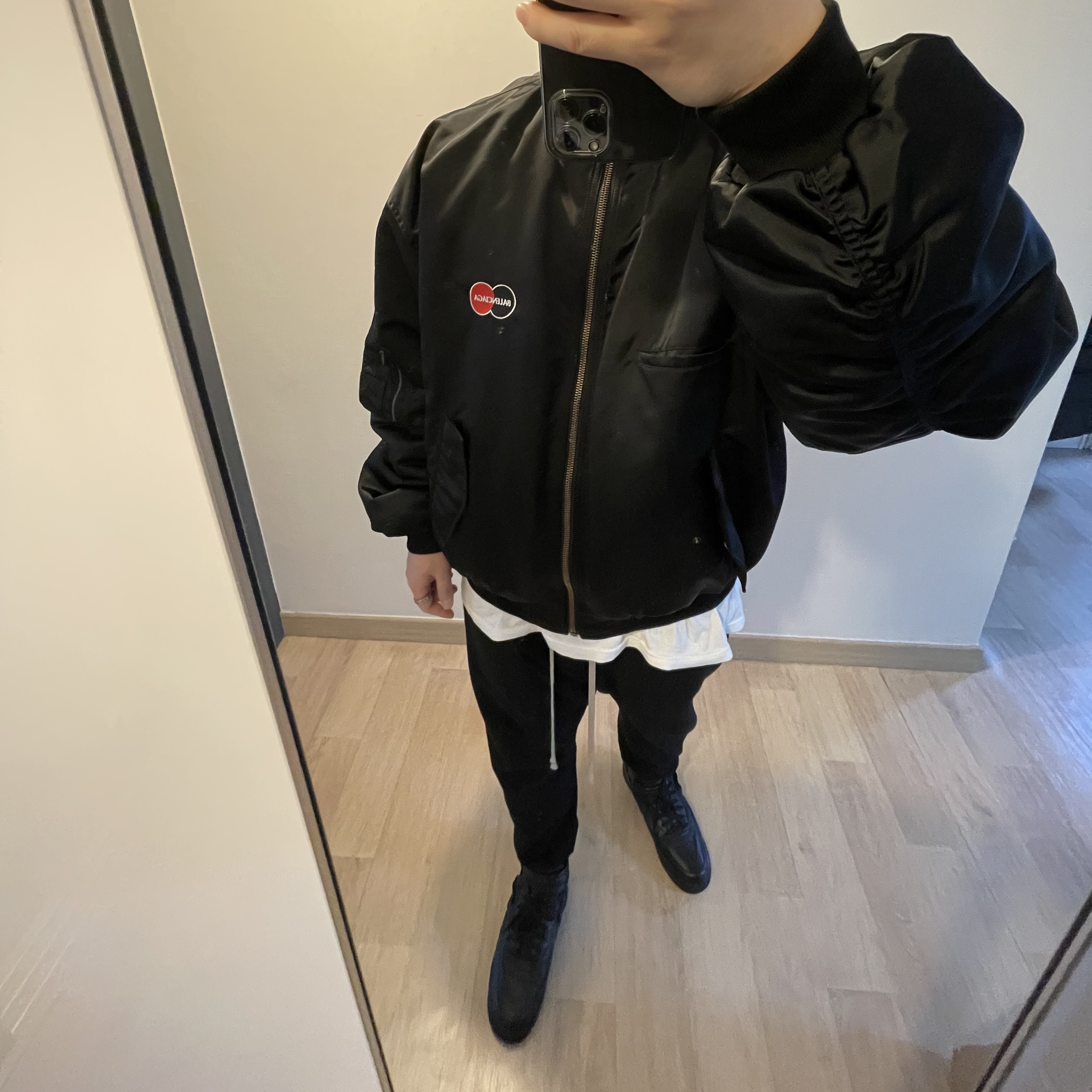 Nike x Comme des Garcons Homme Plus Air Force Mid Black 착용 스타일