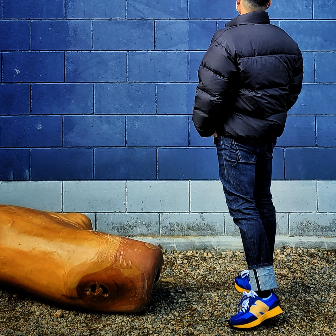 New Balance 327 Blue 착용 스타일
