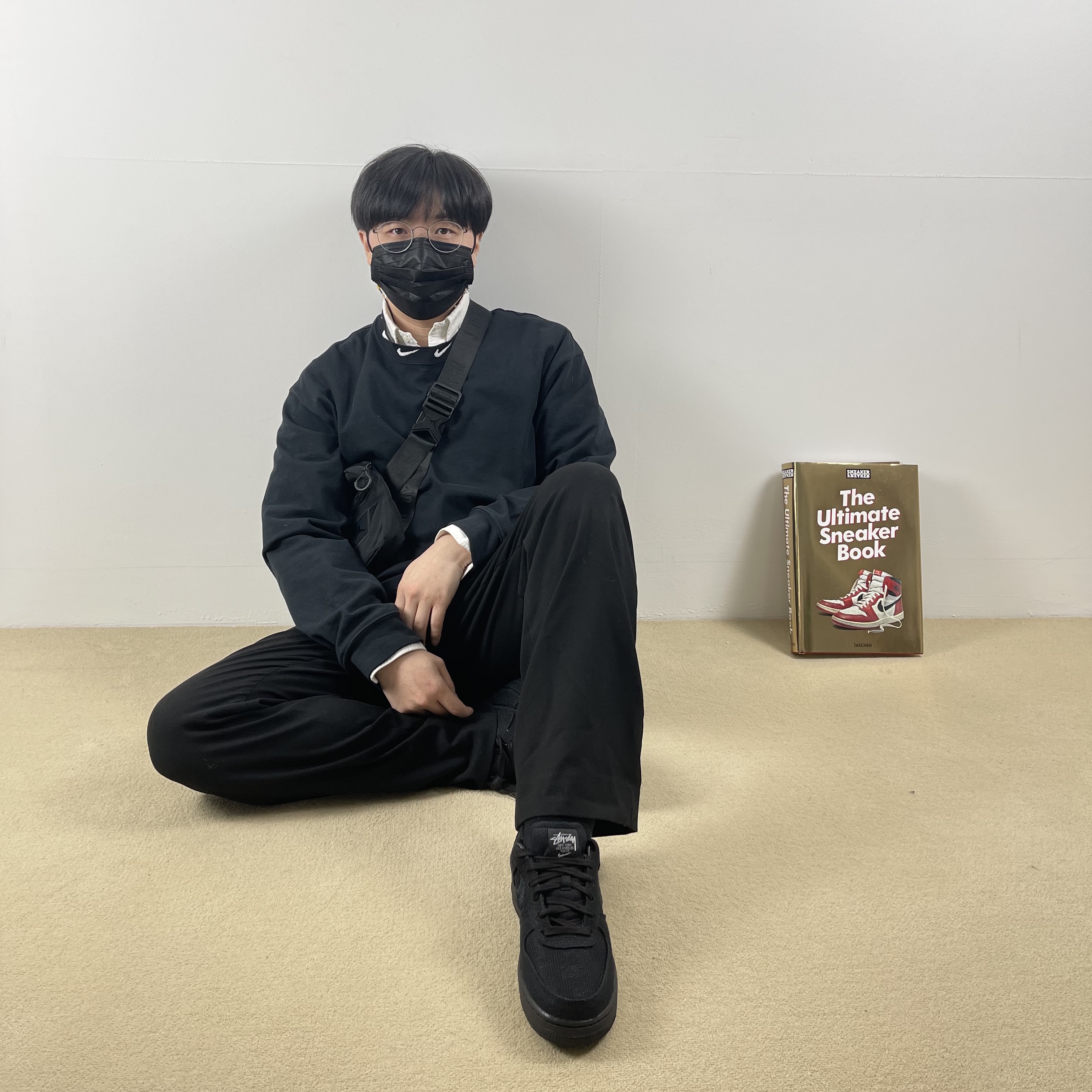 Nike x Stussy NRG ZR Fleece Crewneck Black - Asia, Nike x Stussy Air Force 1 Low Triple Black 착용 스타일