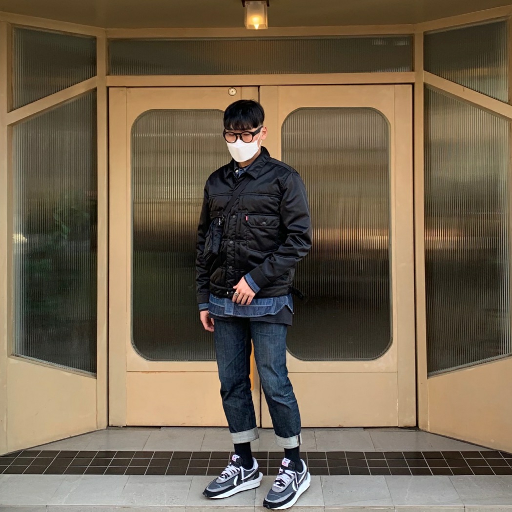 Nike x Sacai LDWaffle Black 착용 스타일