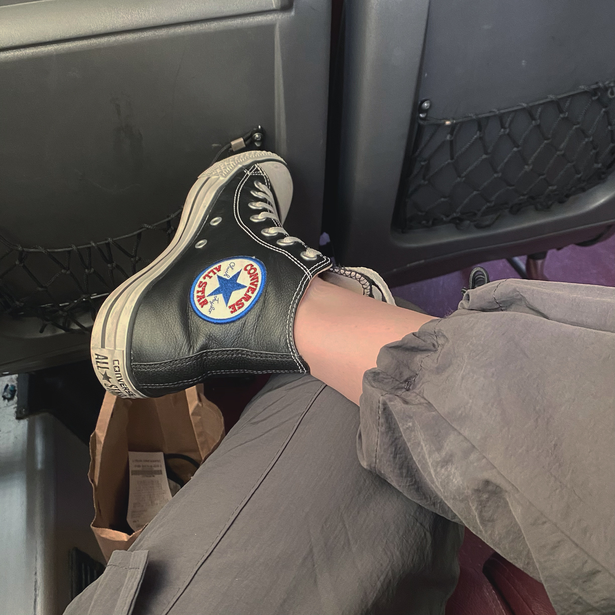 Converse Chuck Taylor All Star Hi Leather Black 착용 스타일 - 4