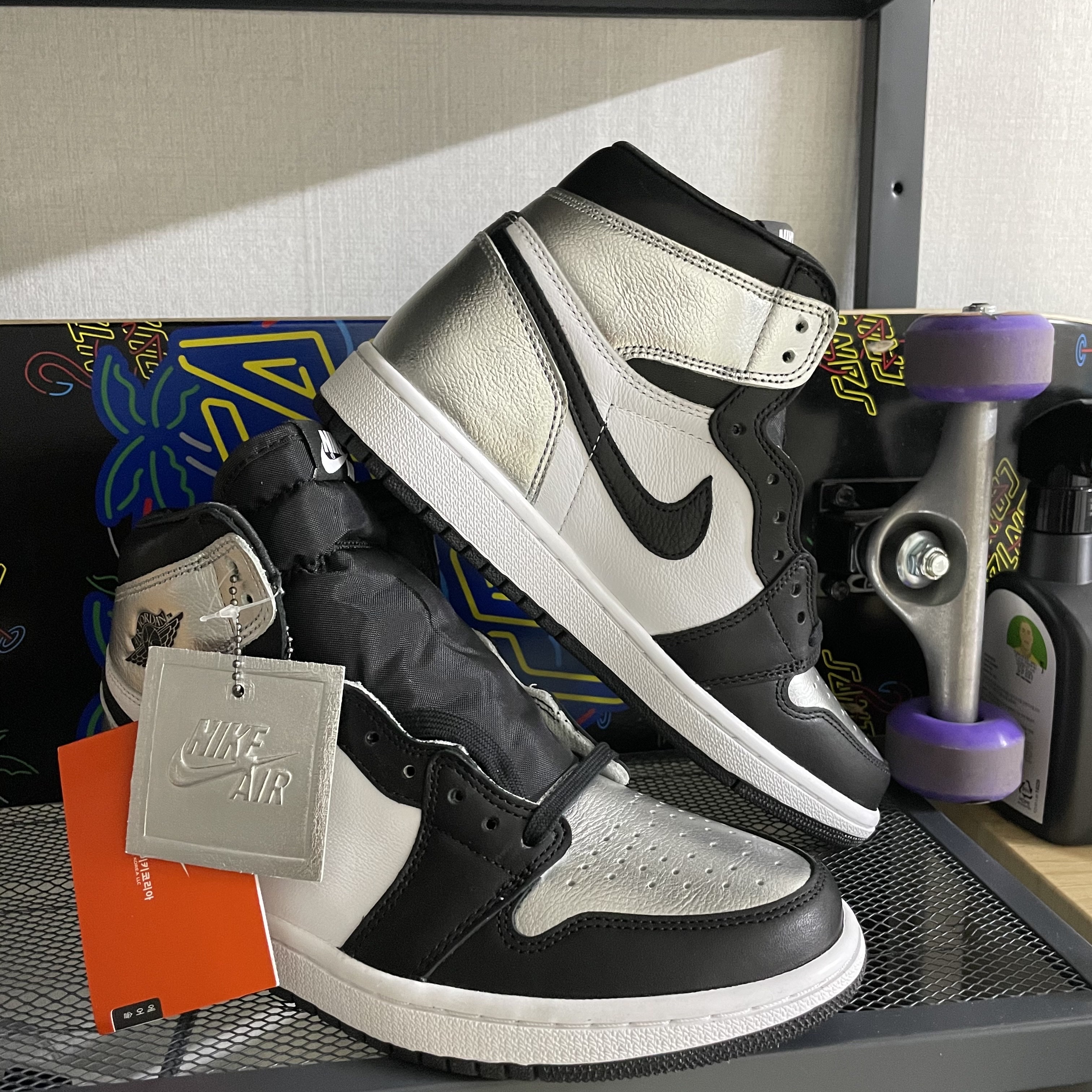(W) Jordan 1 Retro High OG Silver Toe 착용 스타일