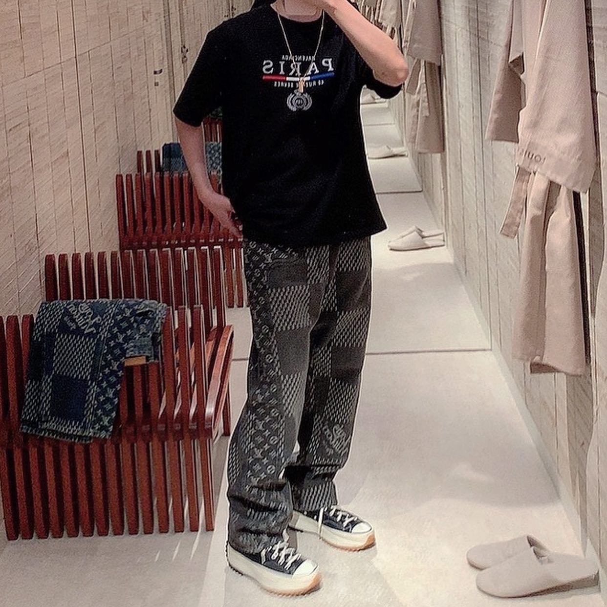 Converse x JW Anderson Run Star Hike Hi Black 착용 스타일