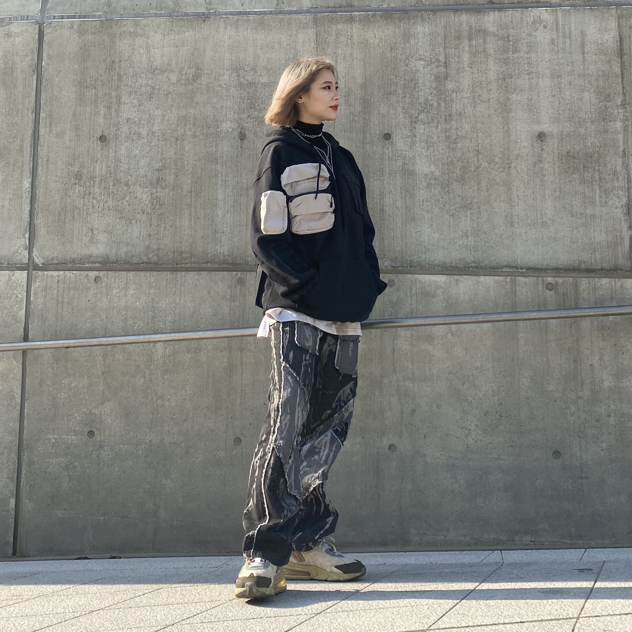 Nike x Travis Scott NRG AG Utility Hoodie Black, Nike x Travis Scott Air Max 270 React Cactus Trails 착용 스타일