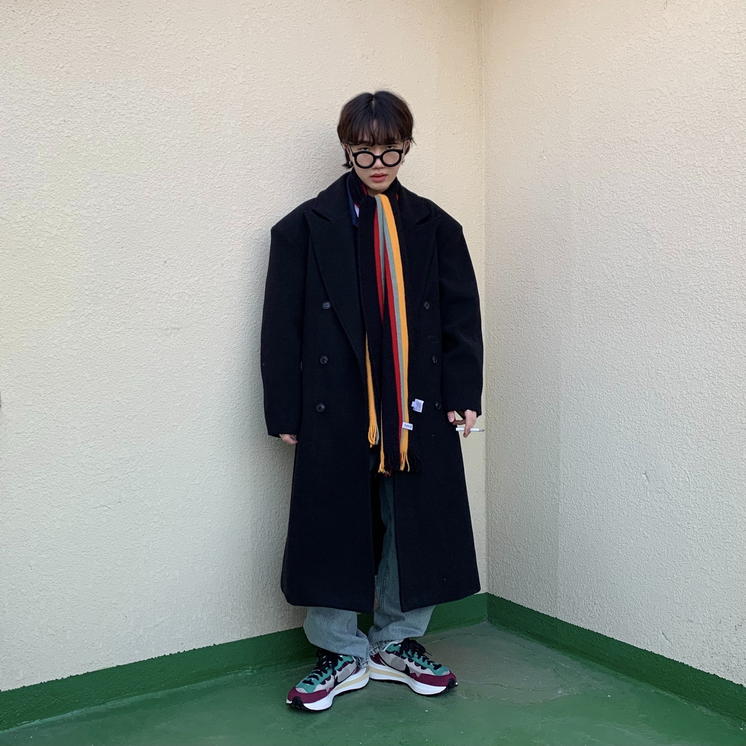 Nike x Sacai VaporWaffle String & Black Villain Red 착용 스타일 - 1