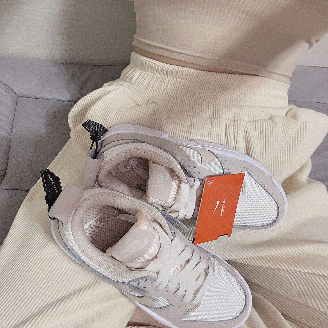 (W) Nike Dunk Low Disrupt Desert Sand 착용 스타일