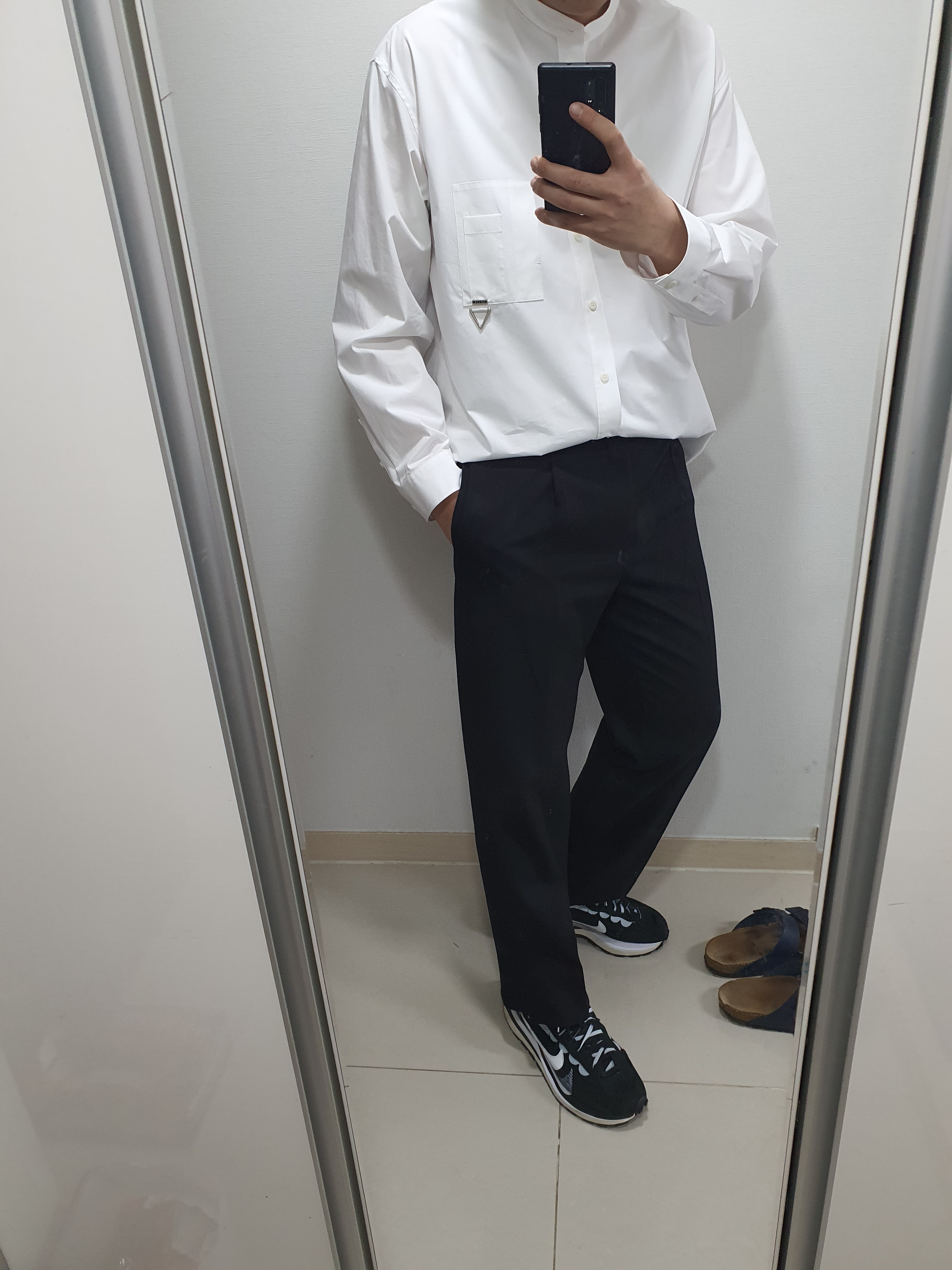 Nike x Sacai VaporWaffle Black White 착용 스타일