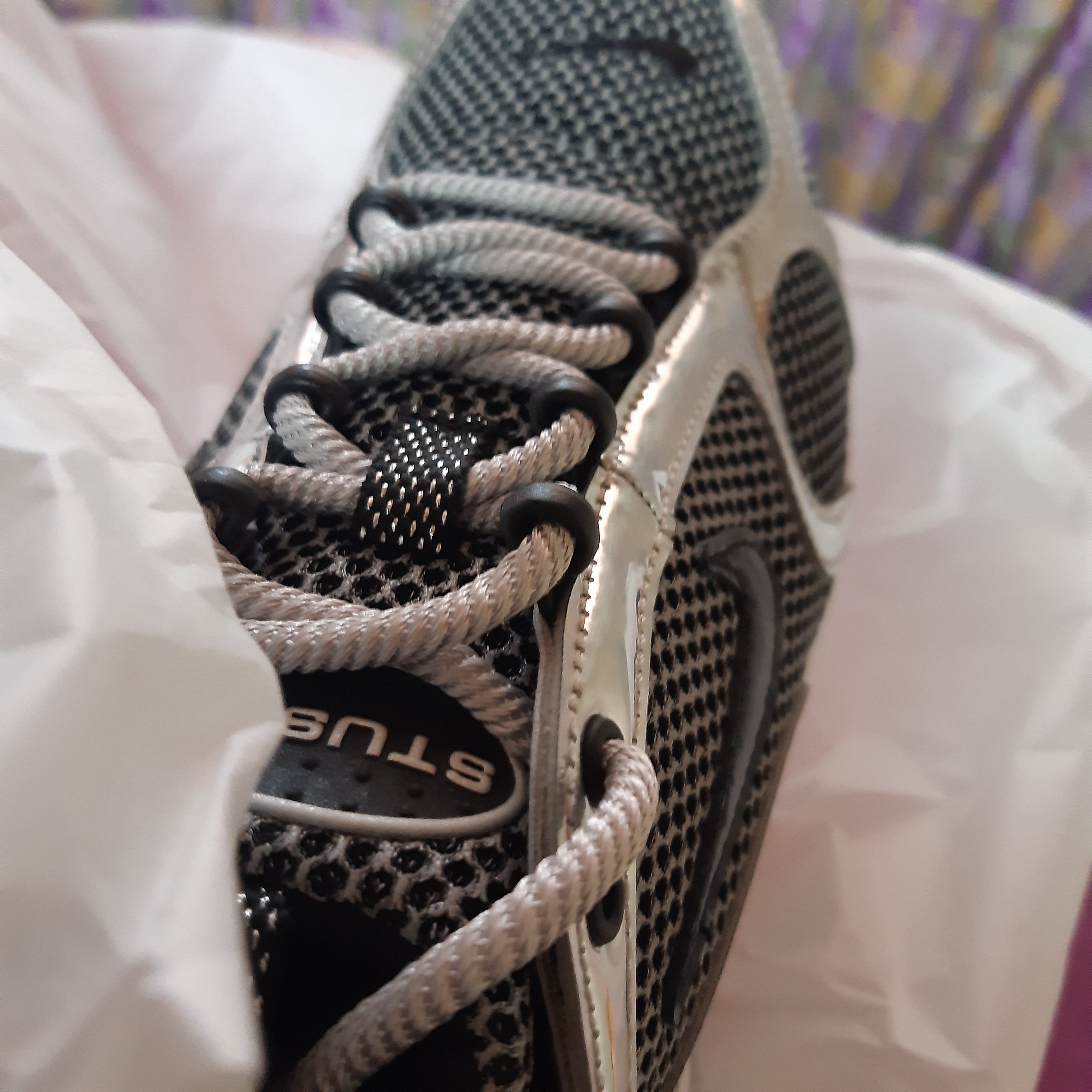 Nike x Stussy Air Zoom Spiridon Cage 2 Pure Platinum 착용 스타일 - 3